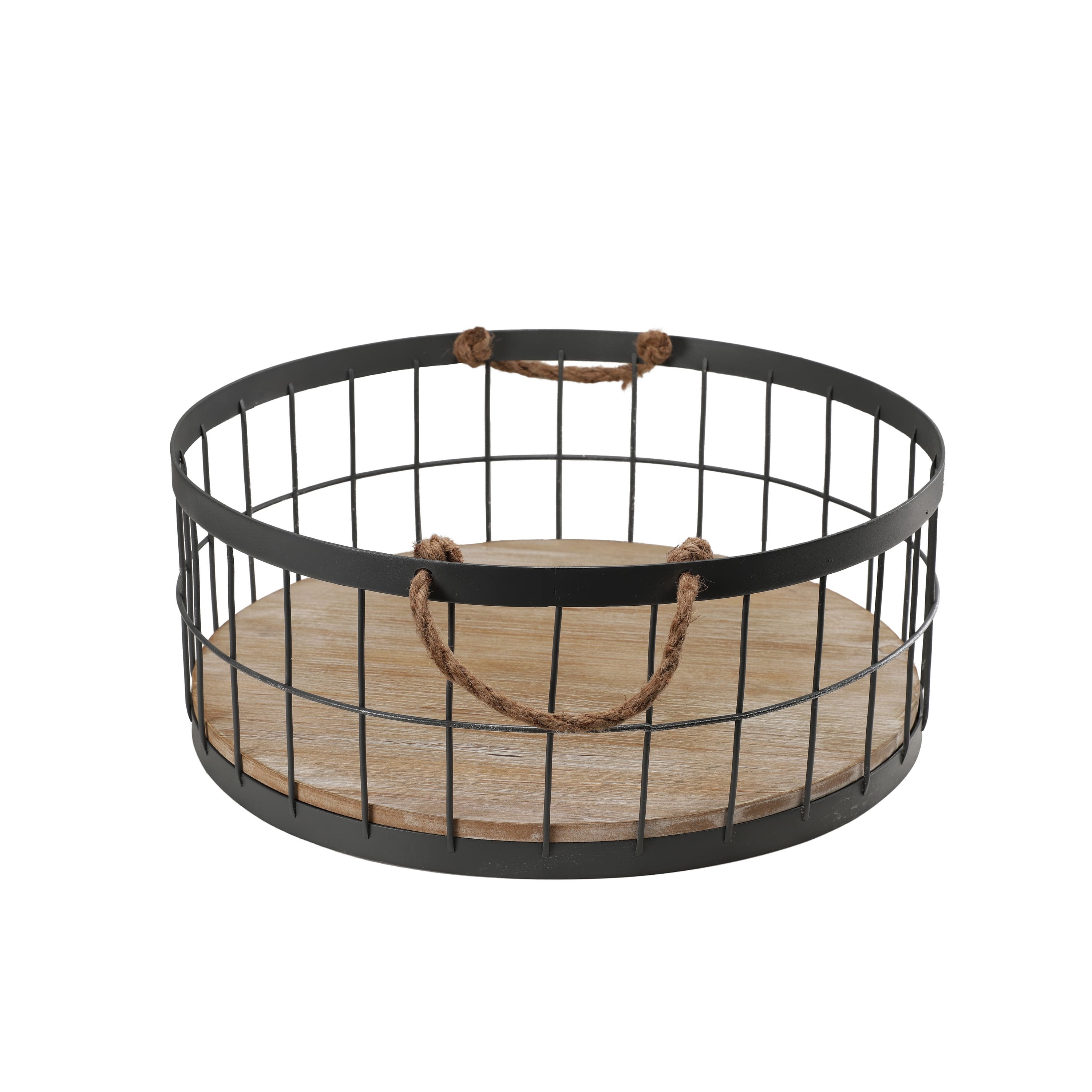 6 Packs: 2 ct. (12 total) 15" Wire Baskets with Wooden Base & Handles