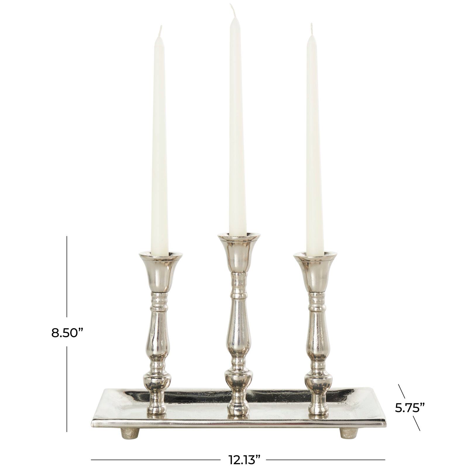 Aluminum 3 Candle Candelabra with Candle Plate