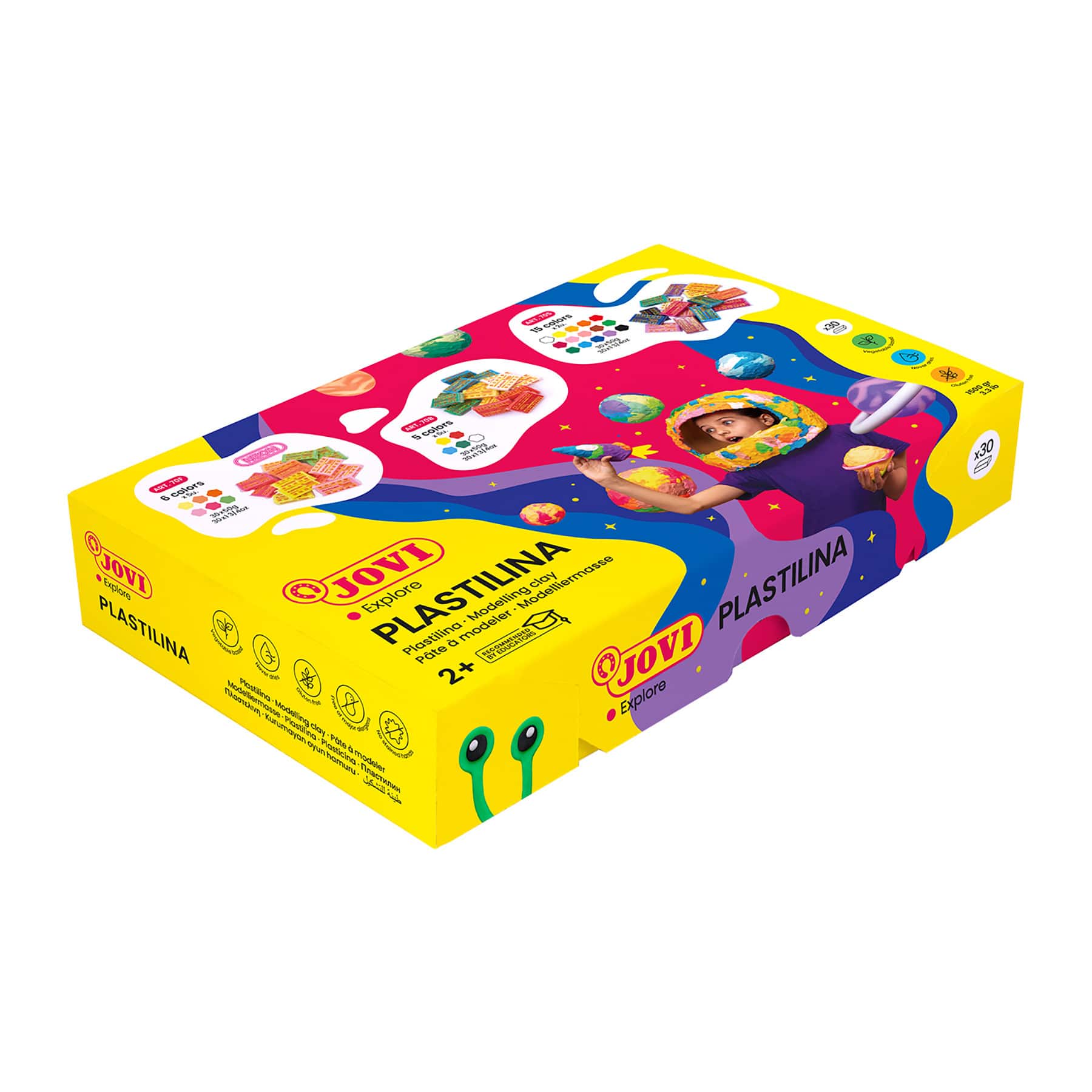 JOVI Plastilina Pastel Modeling Clay 30 Bar Box