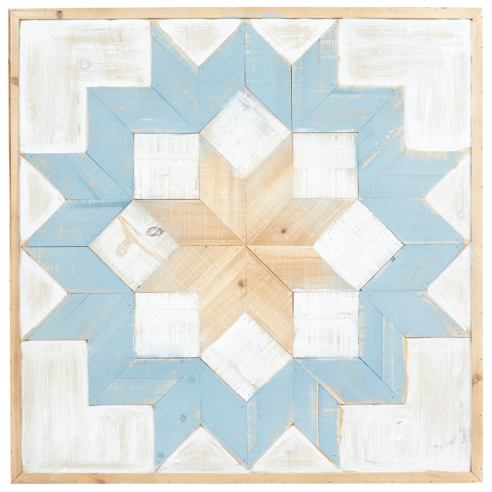 Multi Colored Farmhouse Abstract Wood Wall Decor, 31" x 31"