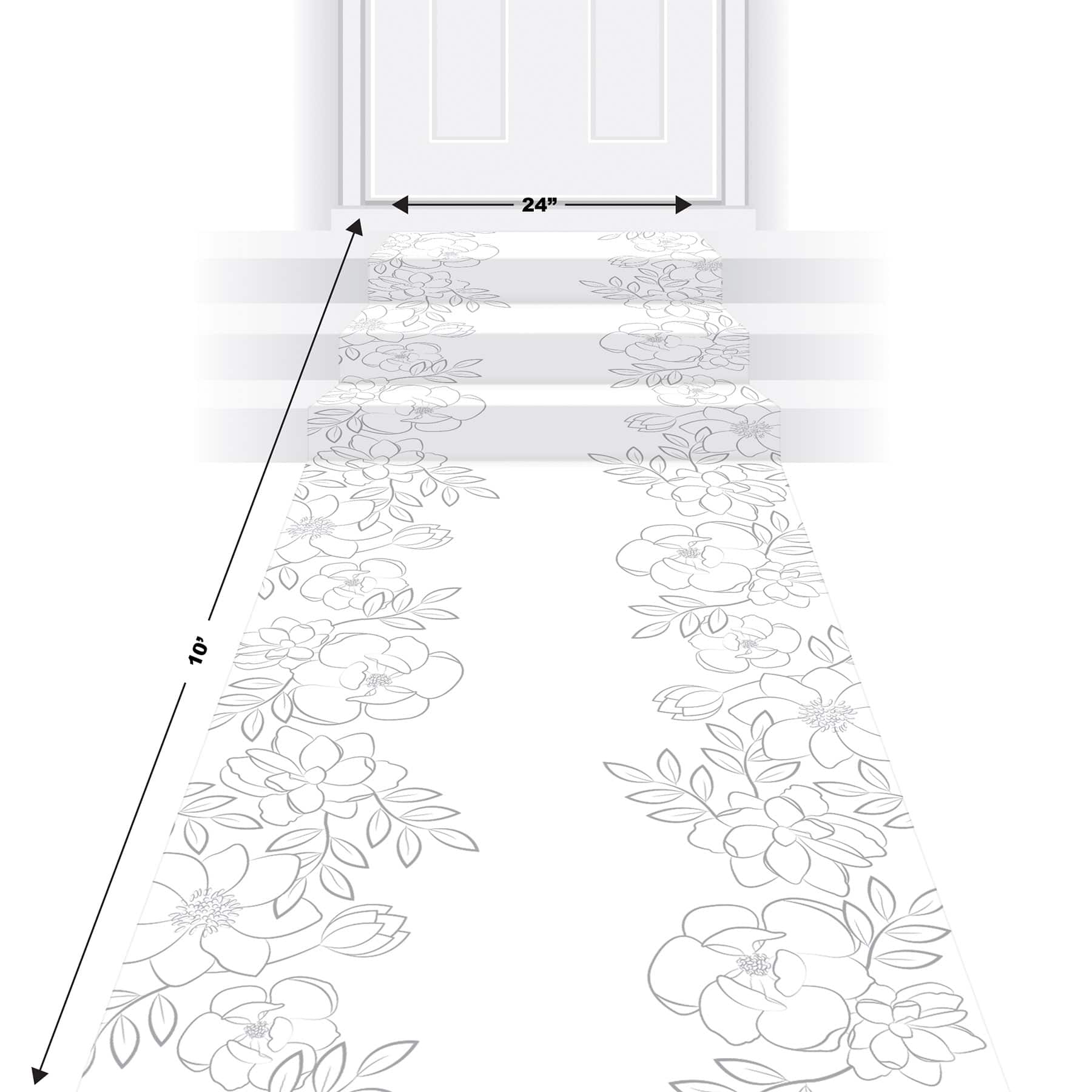 Beistle 10ft. White Floral Runner
