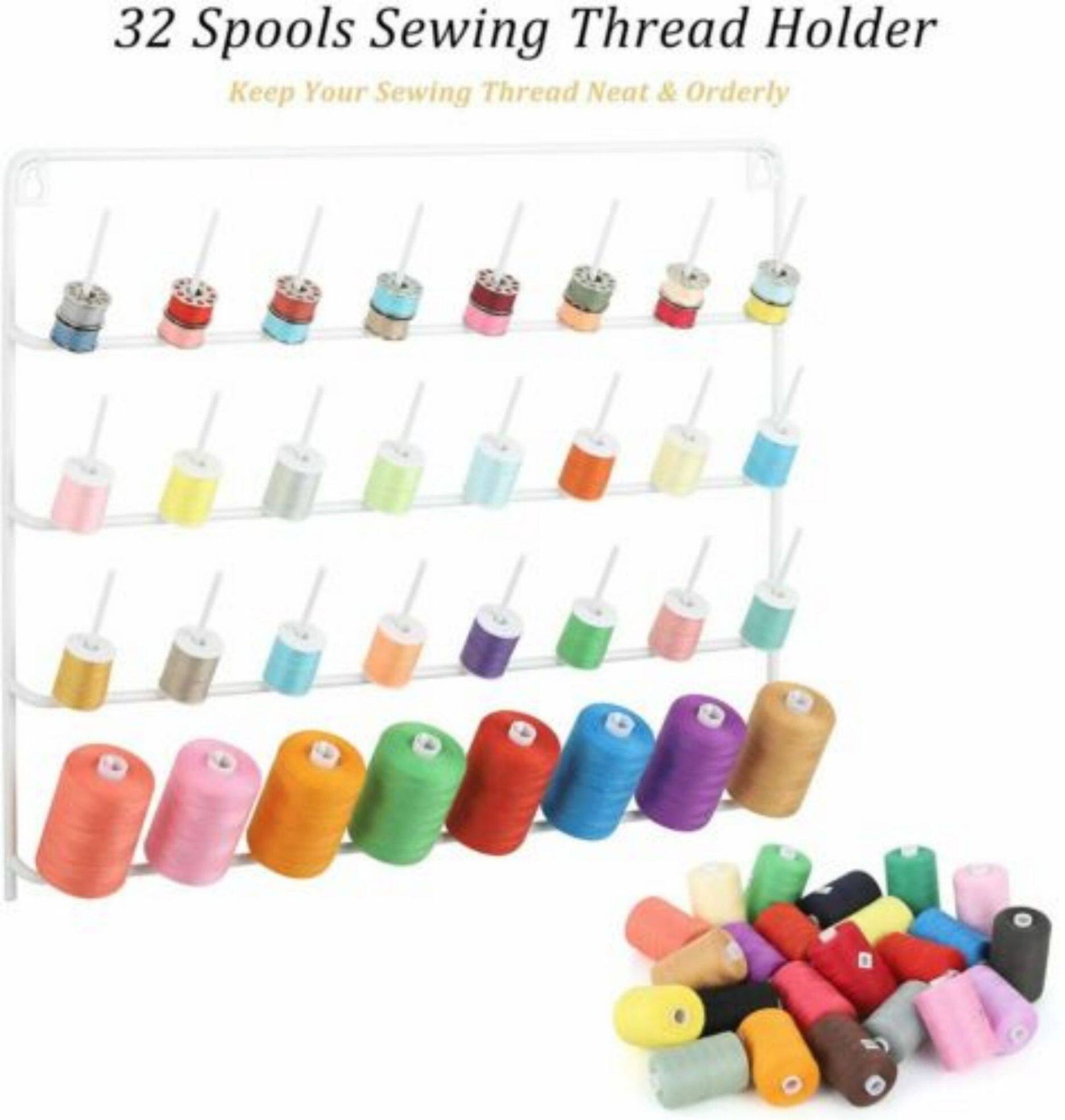 HAITARL® White 32-Spool Wall-Mounted Sewing Thread Rack
