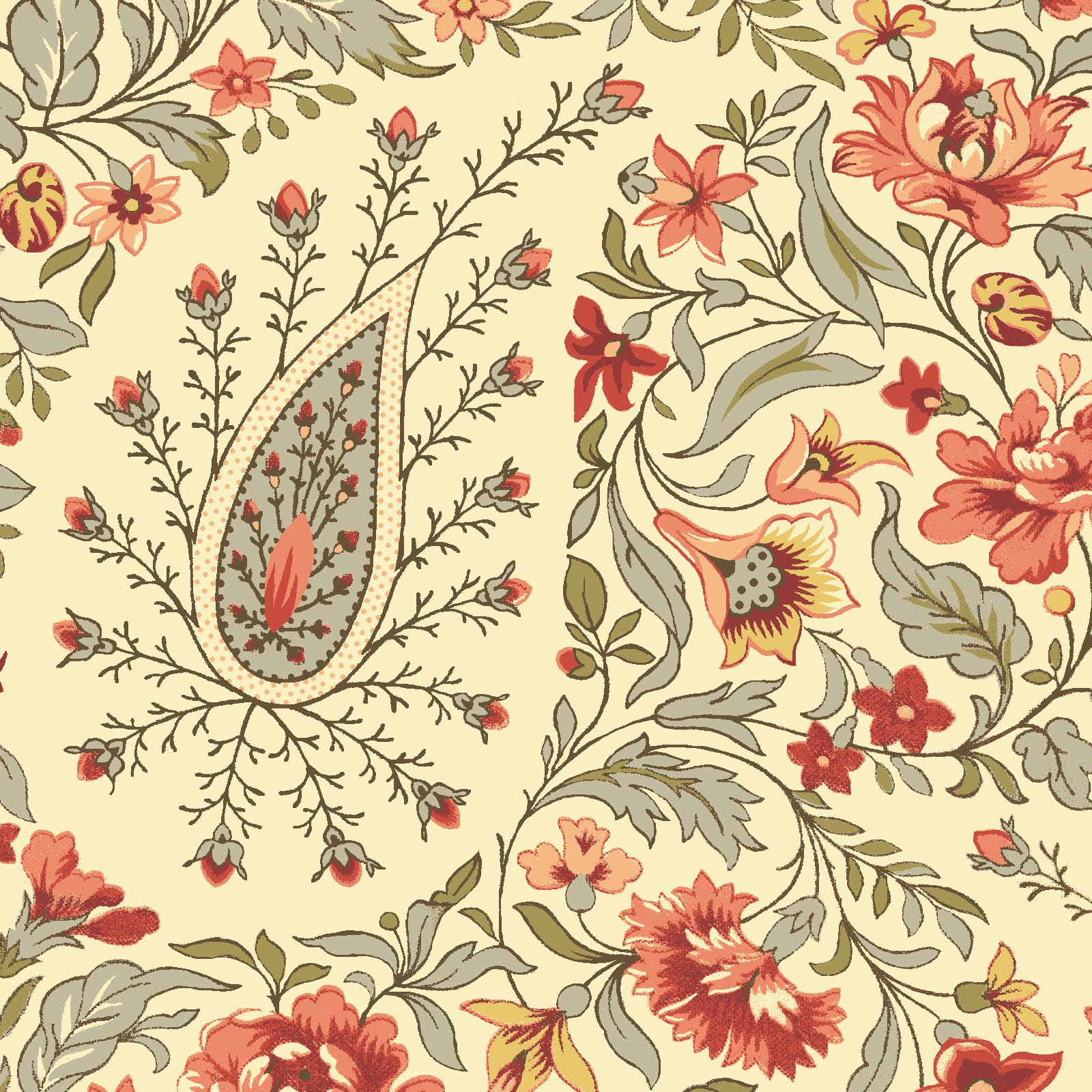 Waverly® Slate Paisley Vervain Cotton Home Décor Fabric