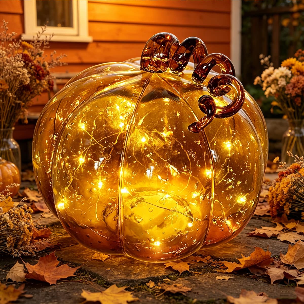 6.5" LED Glass Pumpkin Décor by Ashland®