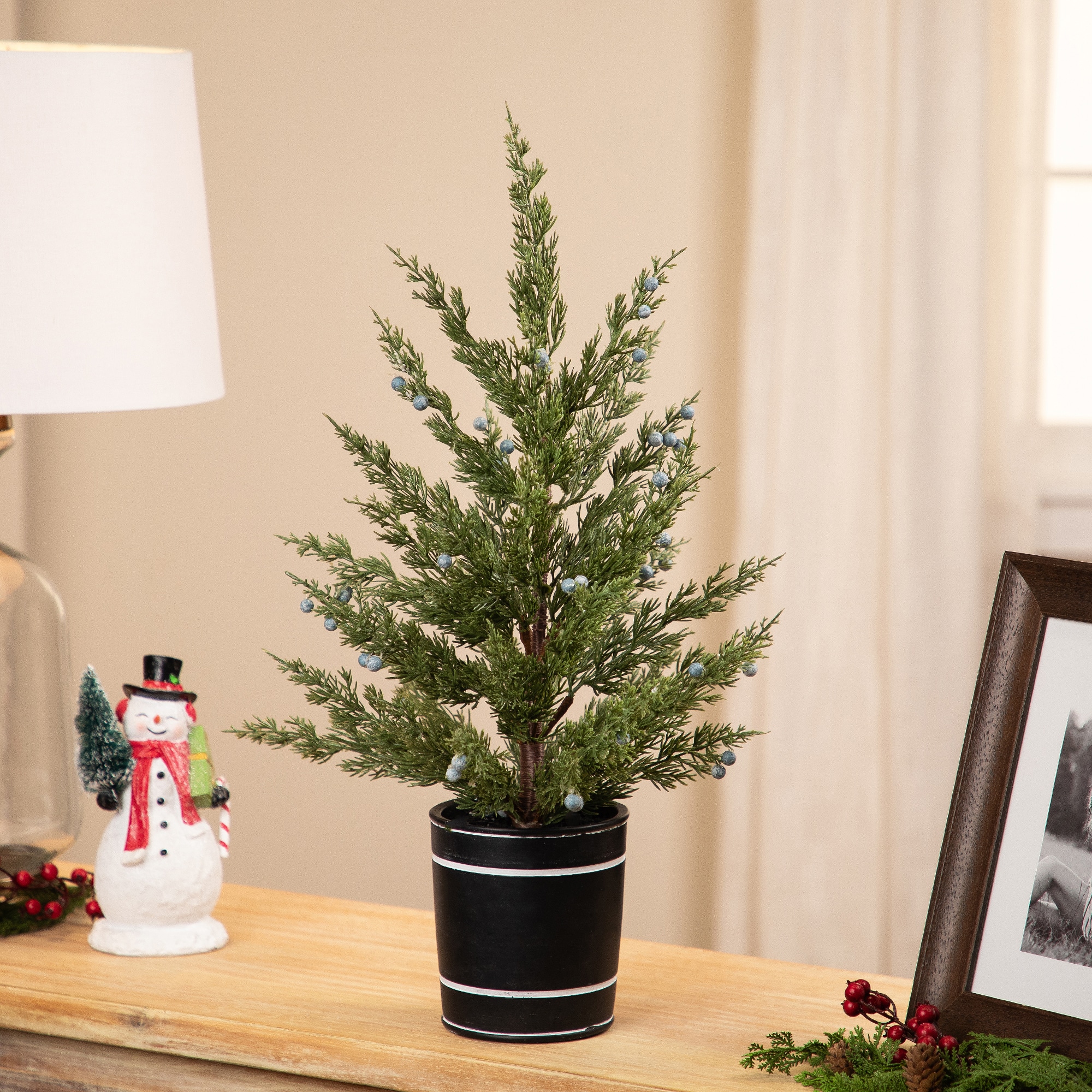 Northlight 23" Unlit Pine & Juniper Berry Artificial Potted Christmas Tree
