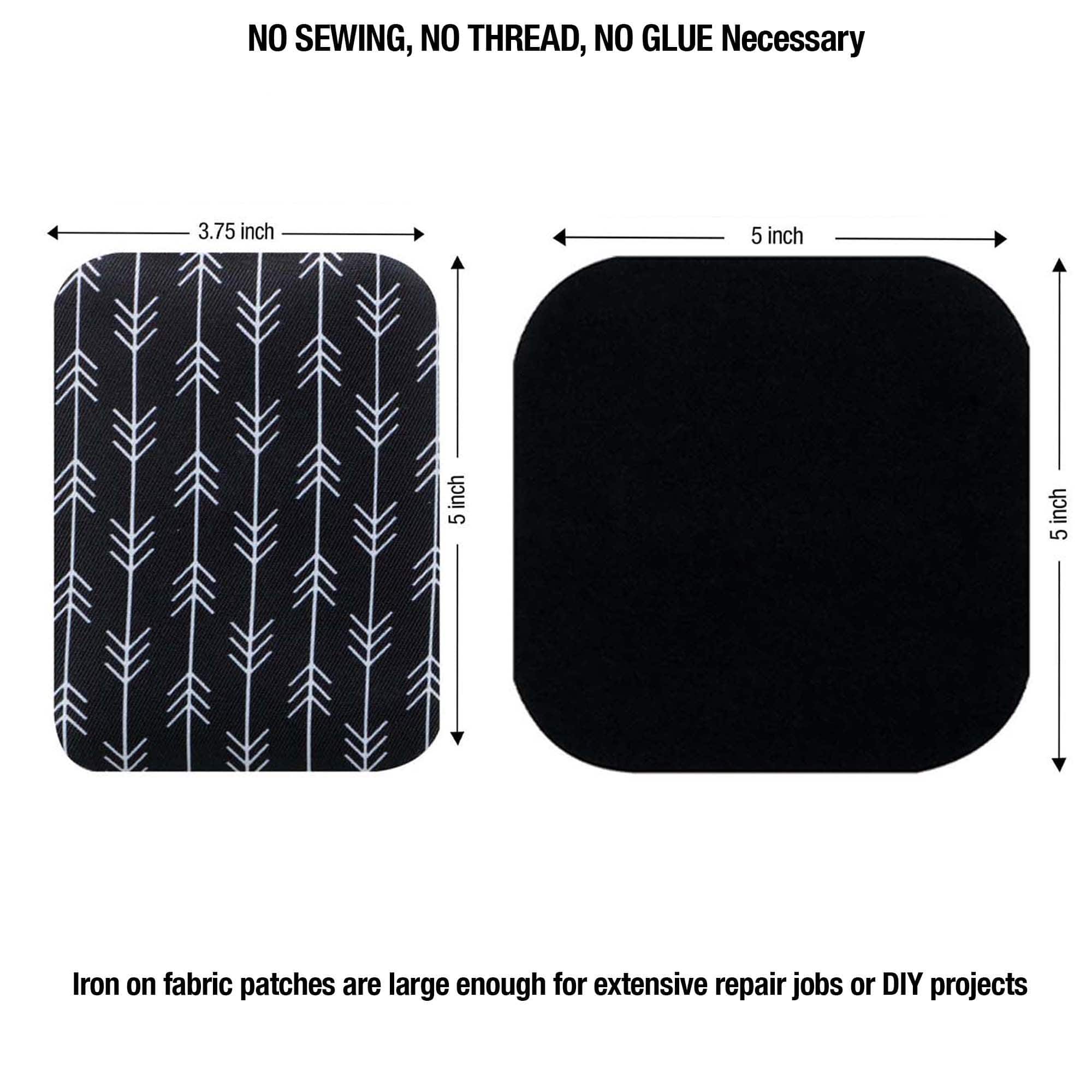 SINGER® Decorative Print & Solid DIY Iron-On Fabric Patch Kit with 2 Bonus Stencils