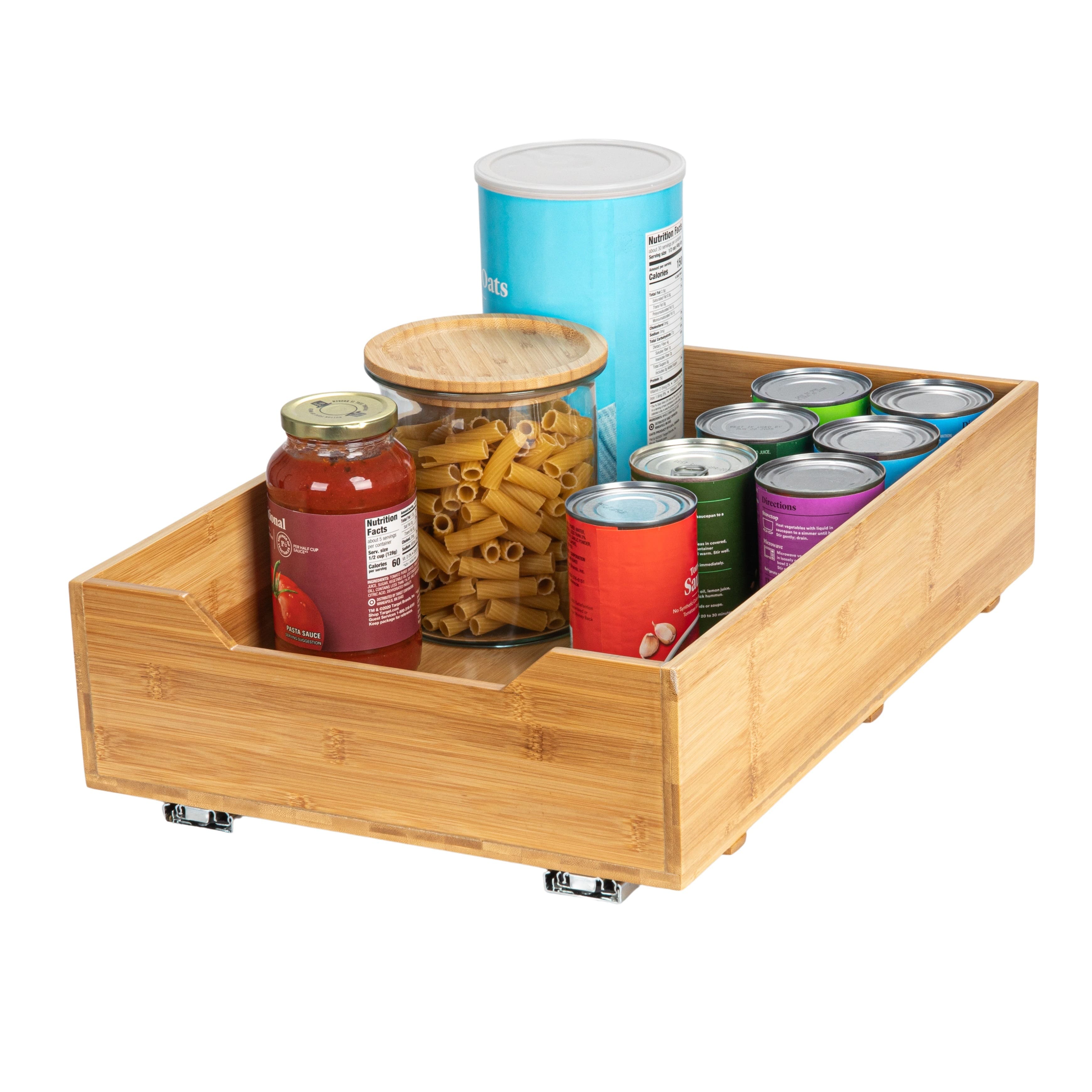 Household Essentials Glidez Bamboo & Steel Slide-Out Storage Organizer