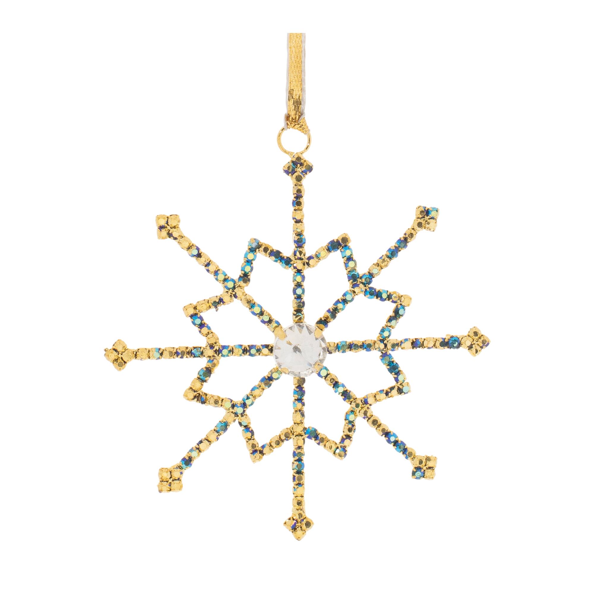 Melrose 3.5" Jeweled Metal Snowflake Ornaments Set