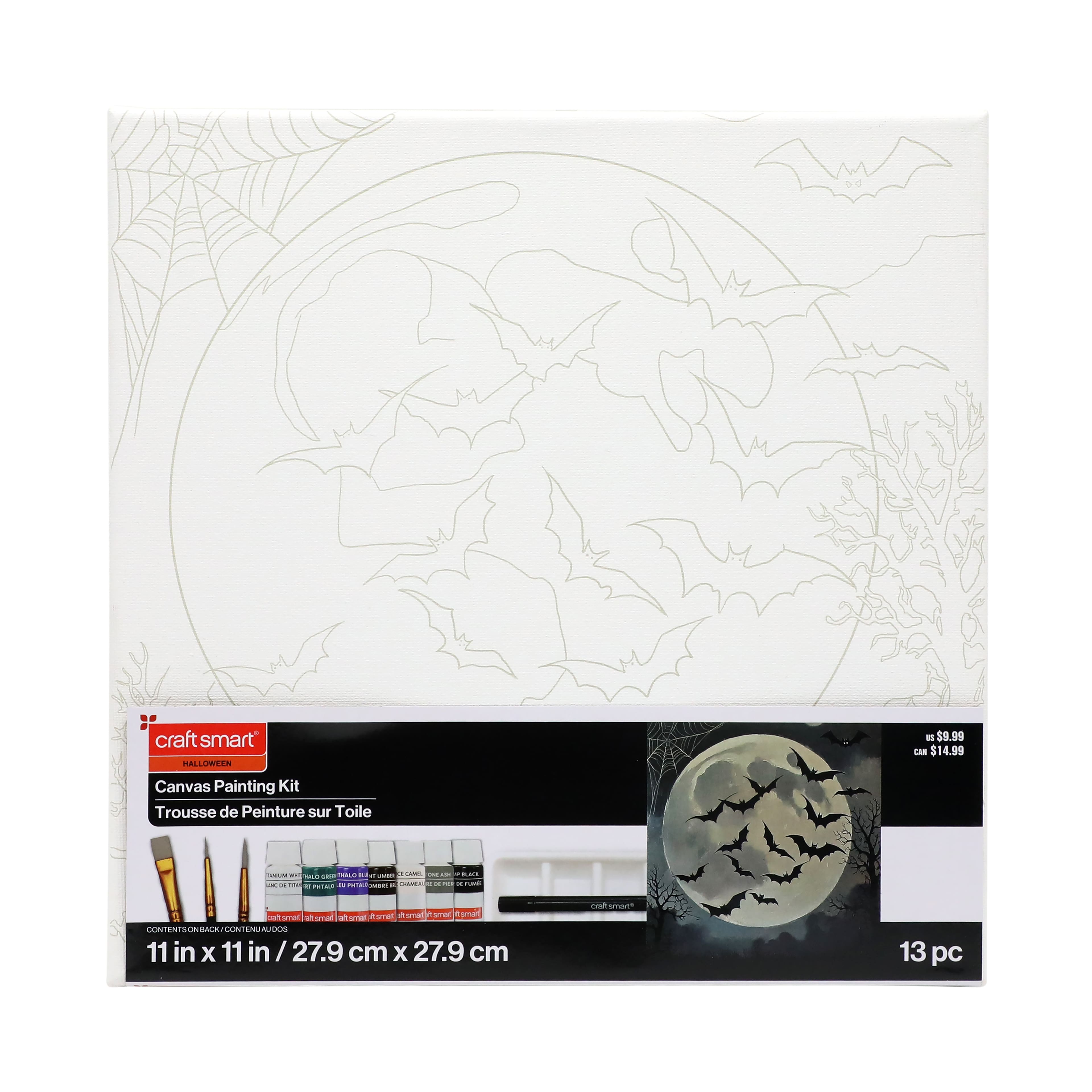 11" x 11" Moon & Bats Canvas Painting Kit by Craft Smart®