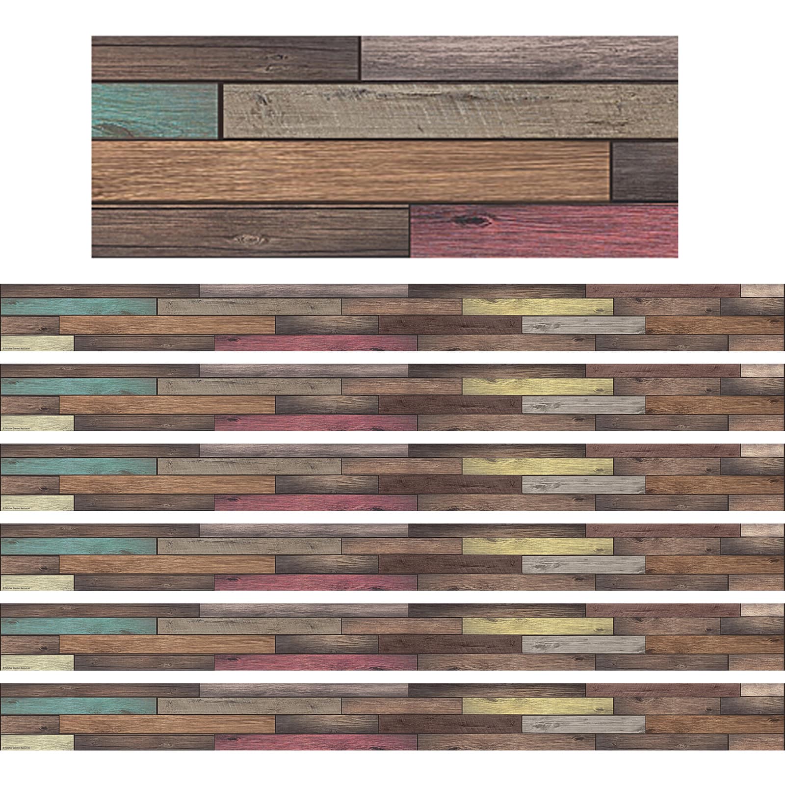 Teacher Created Resources Home Sweet Classroom Reclaimed Wood Border, 210ft.