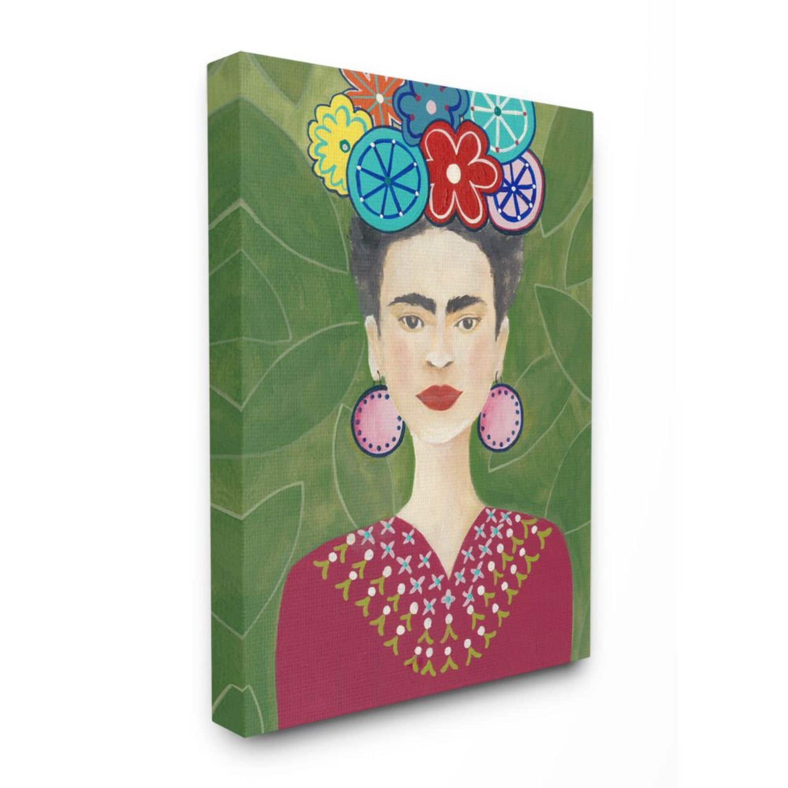 Stupell Industries Frida Green Fashion Painting Canvas Wall Art