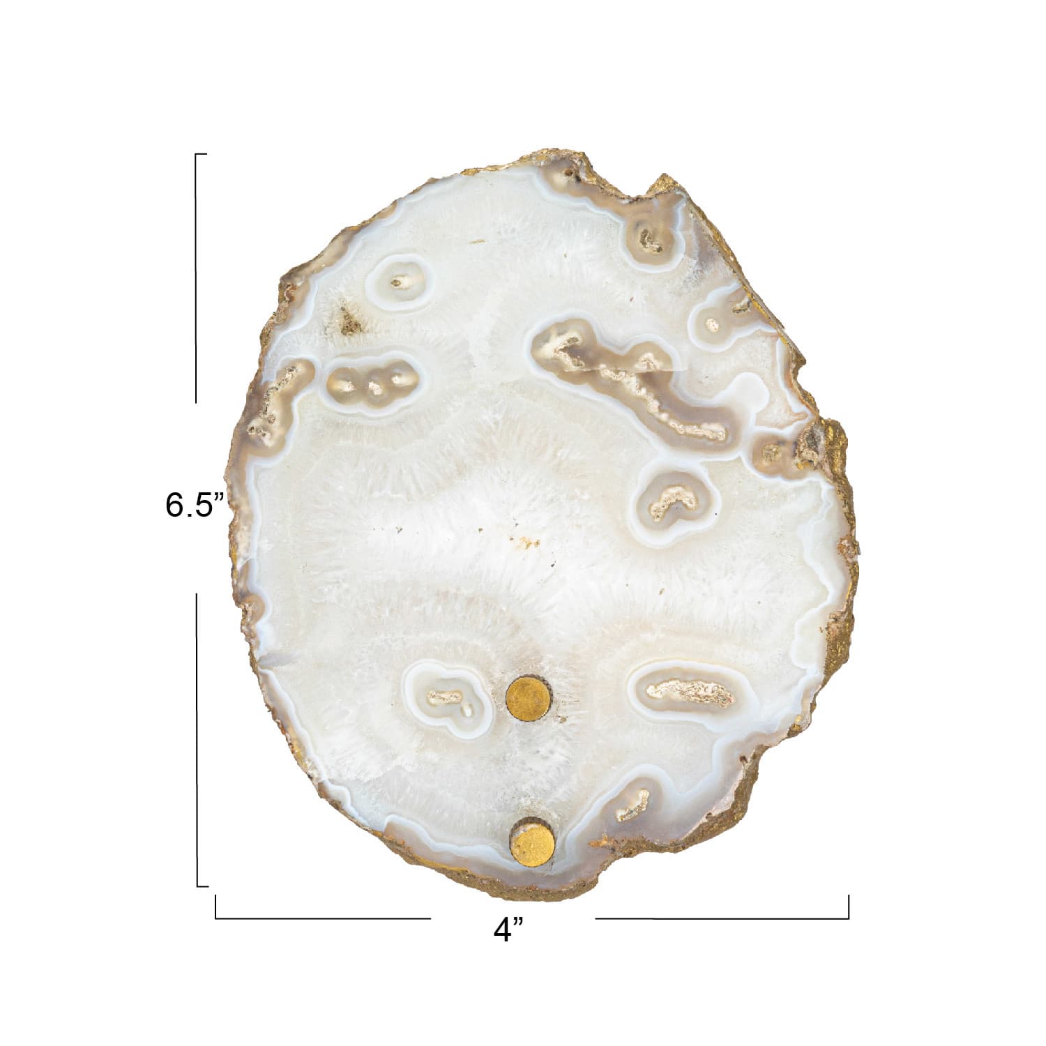 Hello Honey® 6" Natural & Brass Finish Agate & Metal Wall Lamp