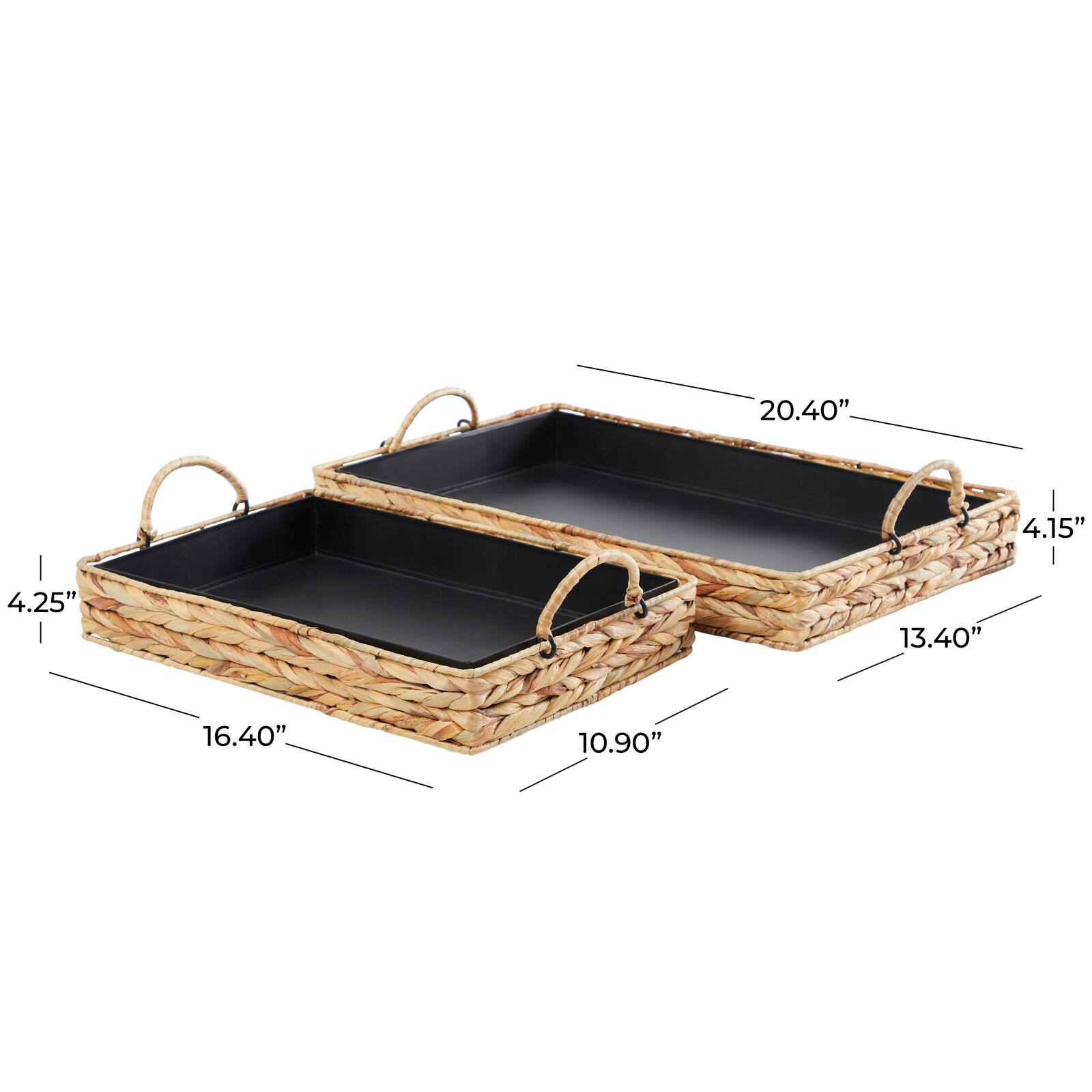 Handmade Bohemian Seagrass Nesting Tray Set