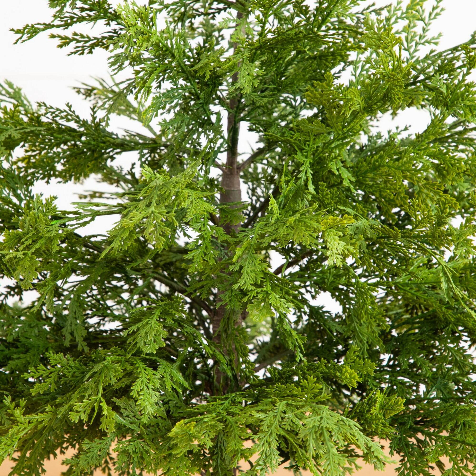 Nearly Natural 3ft. Unlit Real Touch Artificial Cedar Tree in Decorative Gray Planter