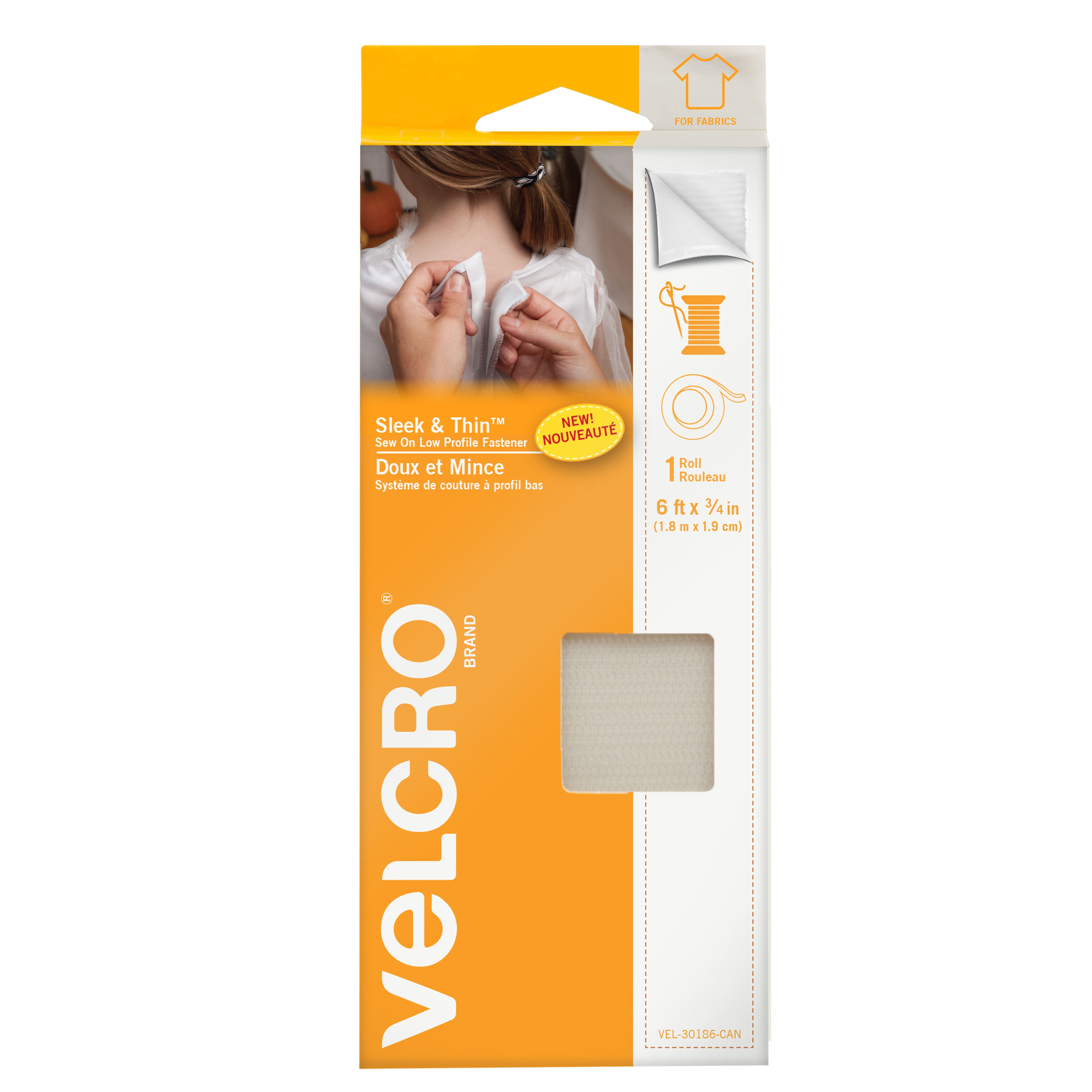 Velcro® Sleek & Thin™ White Sew On Low Profile Fastener Roll