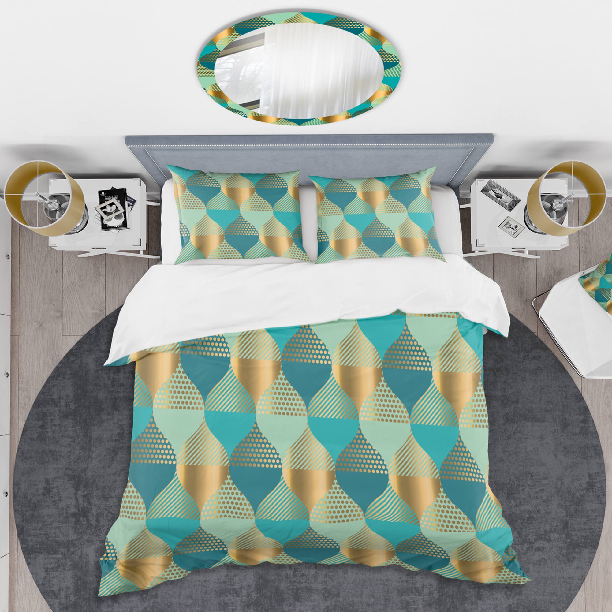 Designart 'Luxury Retro Drops II' Mid-Century Duvet Cover Set