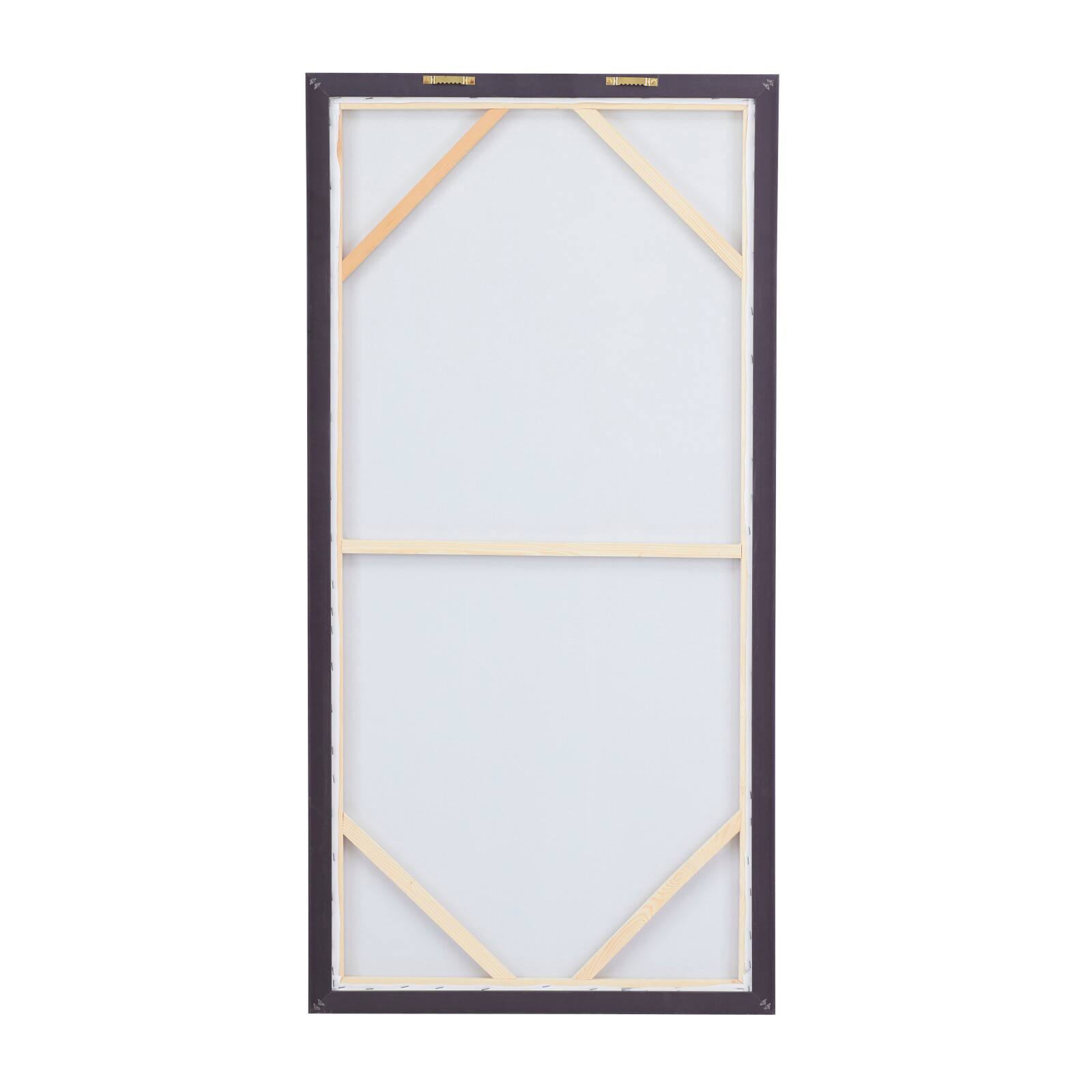 Set of 2 Blue Polystone Contemporary Framed Wall Art, 24" x 48"