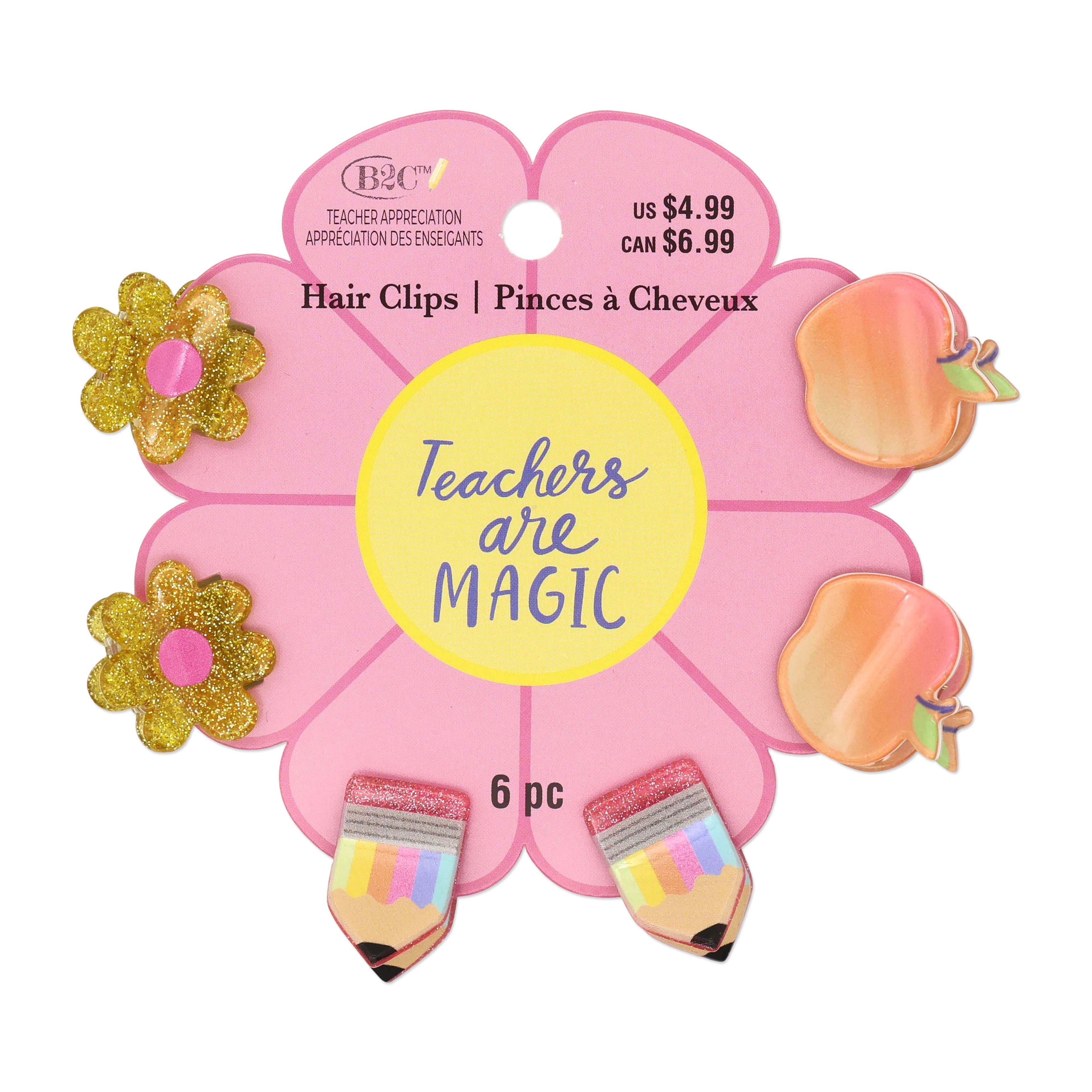 Teacher Hair Clips, 6ct. by B2C™