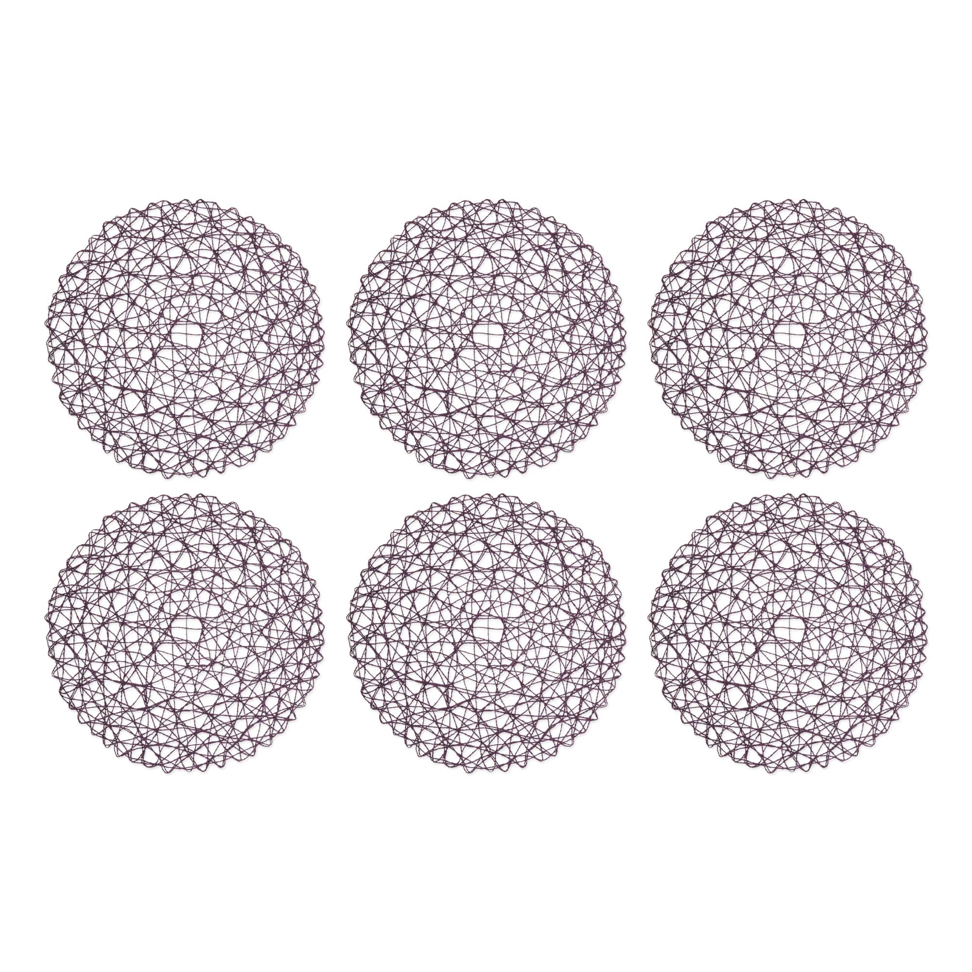 DII® Eggplant Woven Paper Round Placemat (Set of 6)