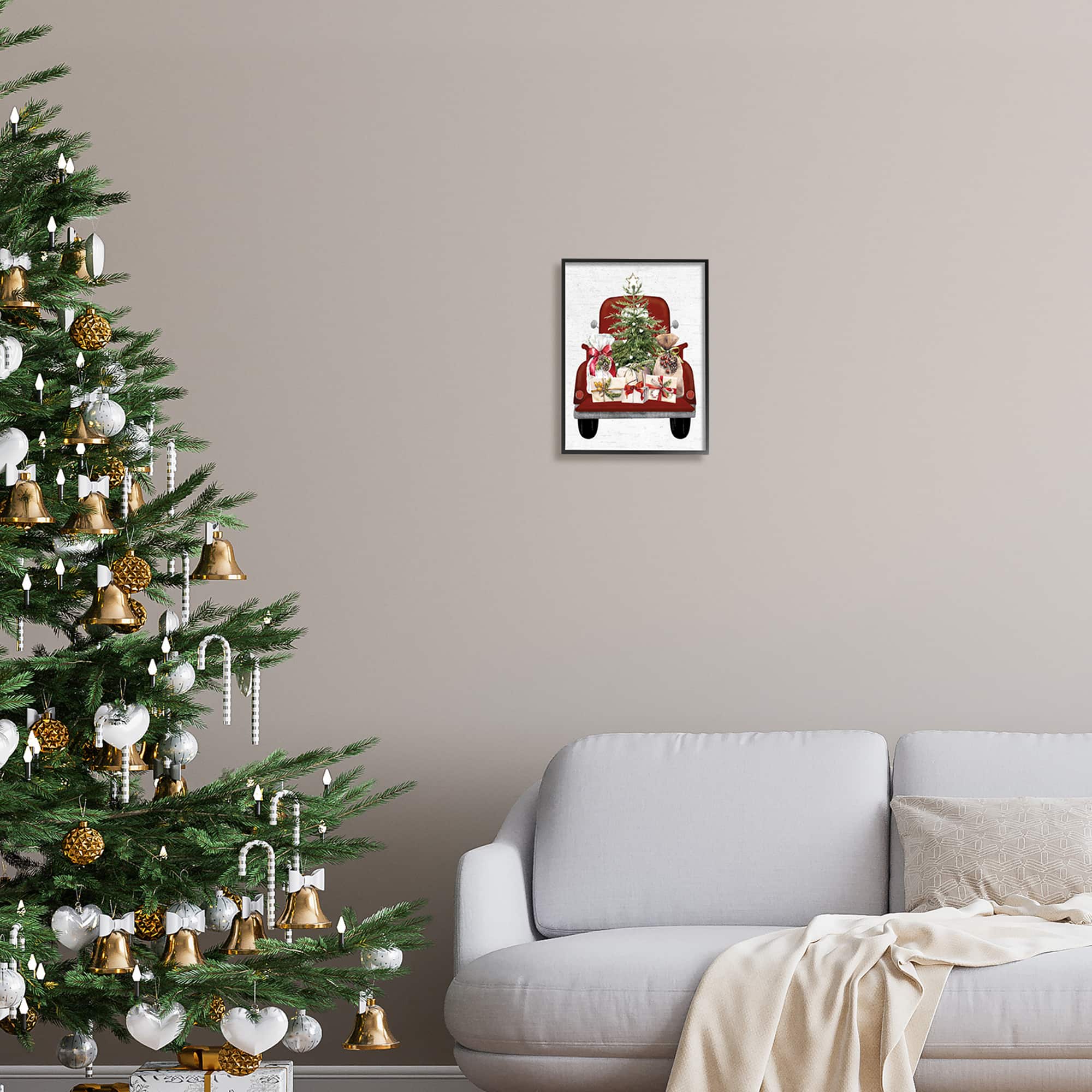 Stupell Industries Country Truck Christmas Gifts Framed Giclee Art