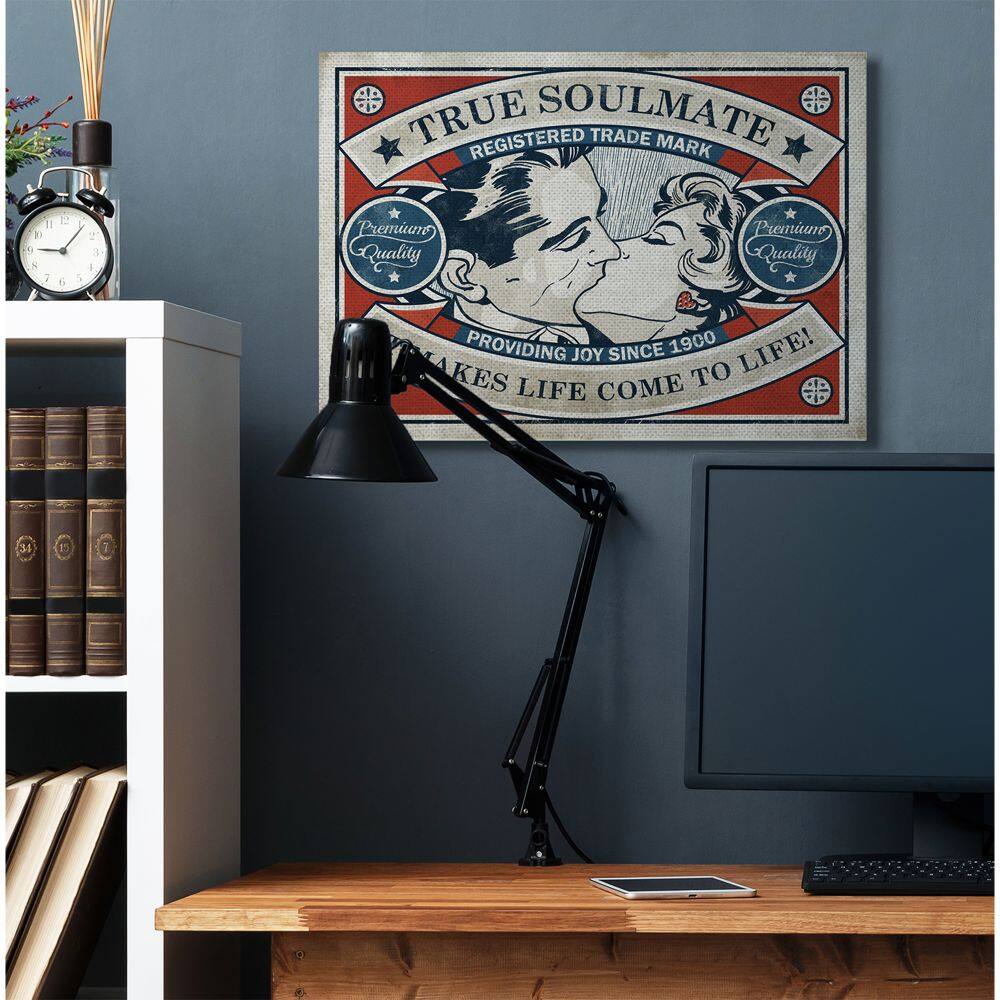 Stupell Industries True Soulmate Retro Canvas Wall Art