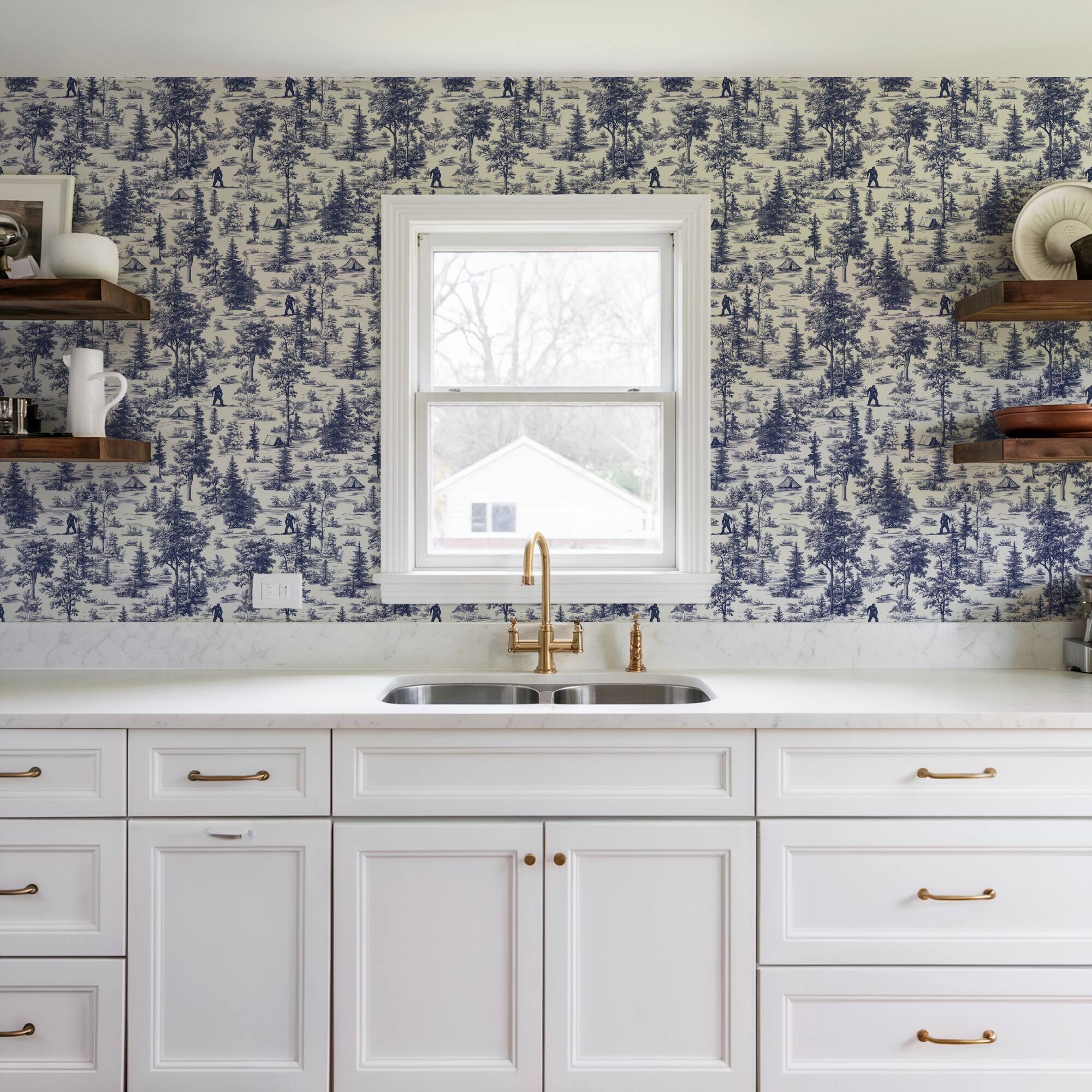 Designs Direct Bigfoot Novelty Toile Peel & Stick Wallpaper