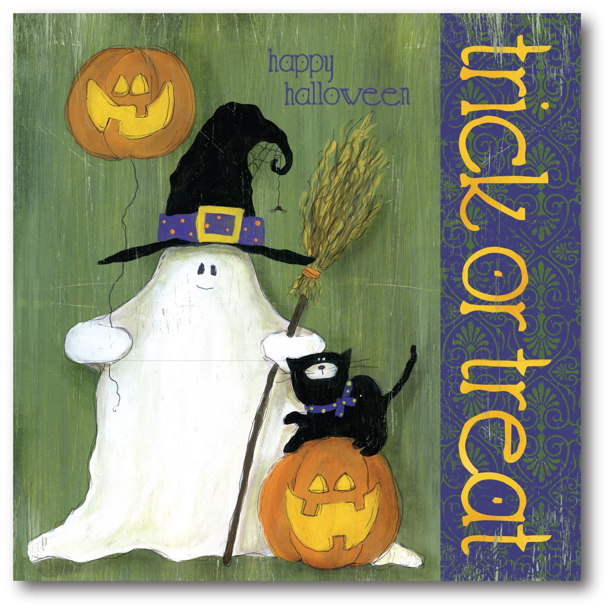 Courtside Market® Trick or Treat Ghost Gallery-Wrapped Canvas Wall Art | 16" x 16" | Michaels®