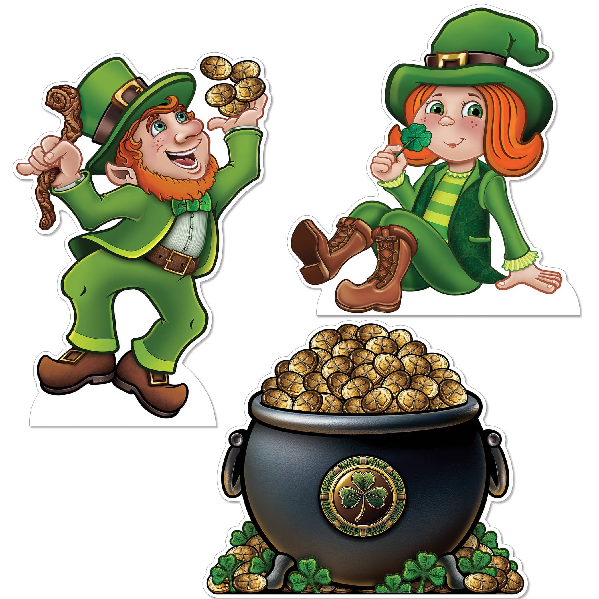 Beistle Leprechauns & Pot O' Gold Stand‑Ups Set