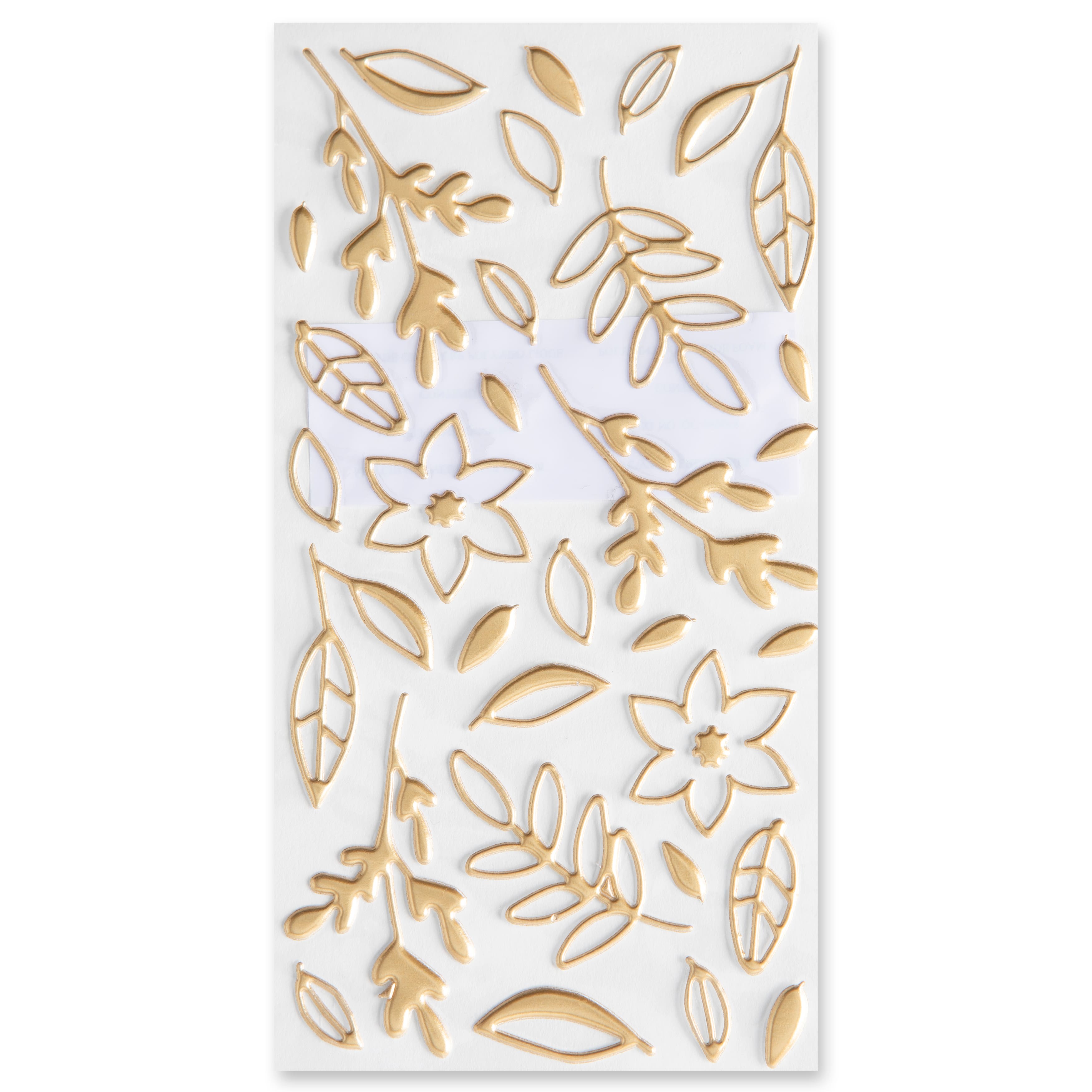 12 Pack: Gold Flower Puffy Stickers by Recollections™