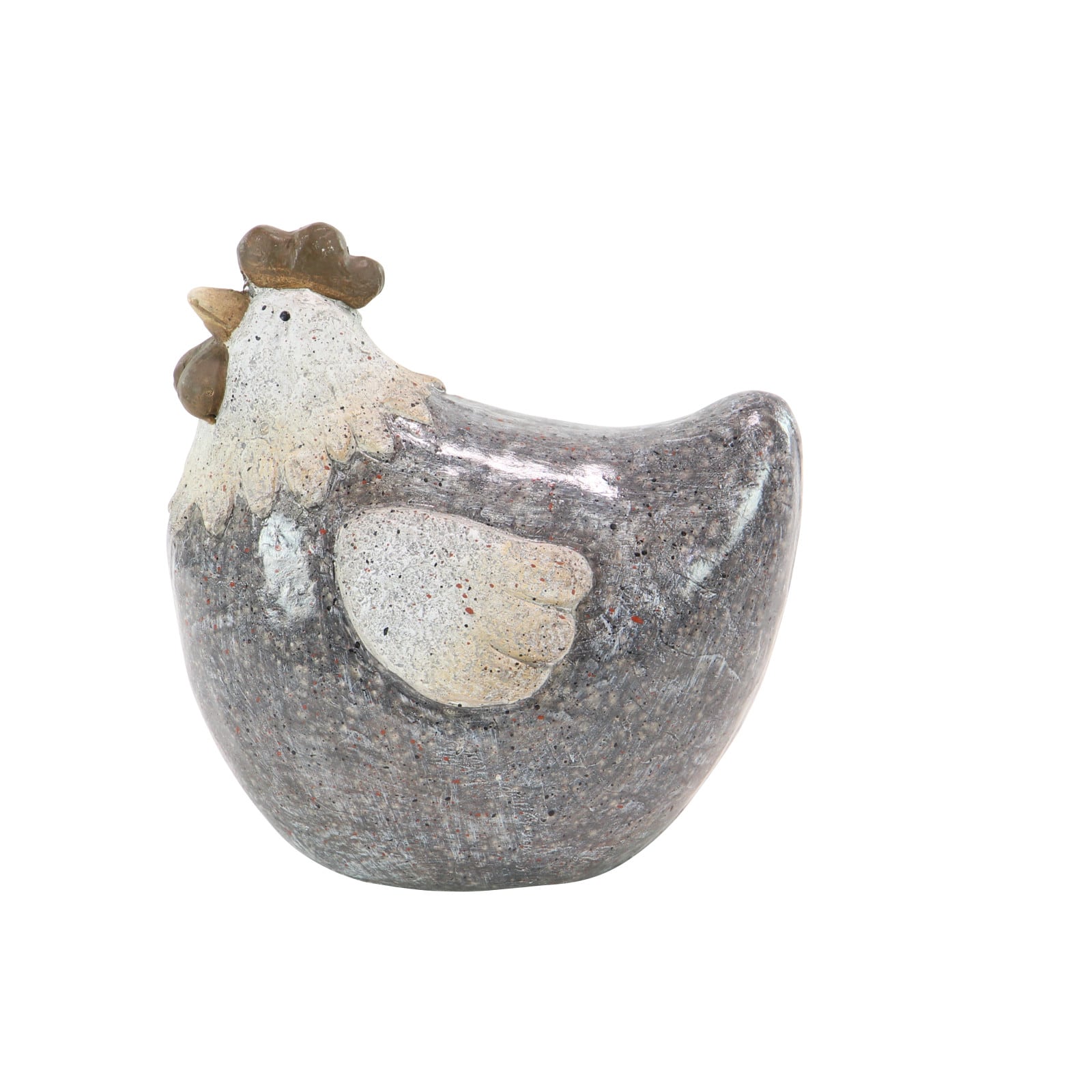 10" Gray Stone Country Hen Garden Sculpture