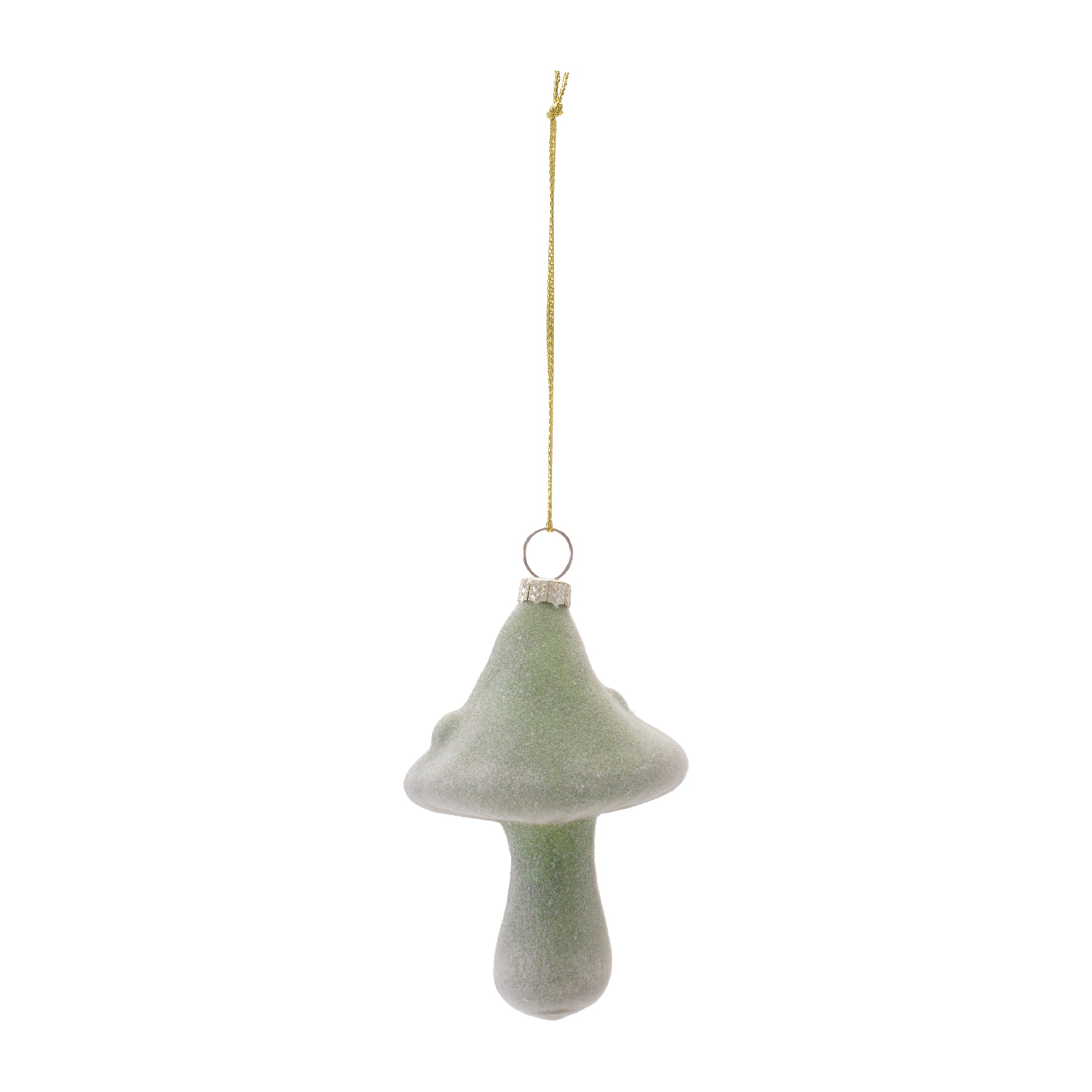 Melrose Green Mushroom Glass Ornaments Set