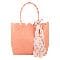Summer Fashion Faux Leather Scalloped Tote with Scarf by Make Market®