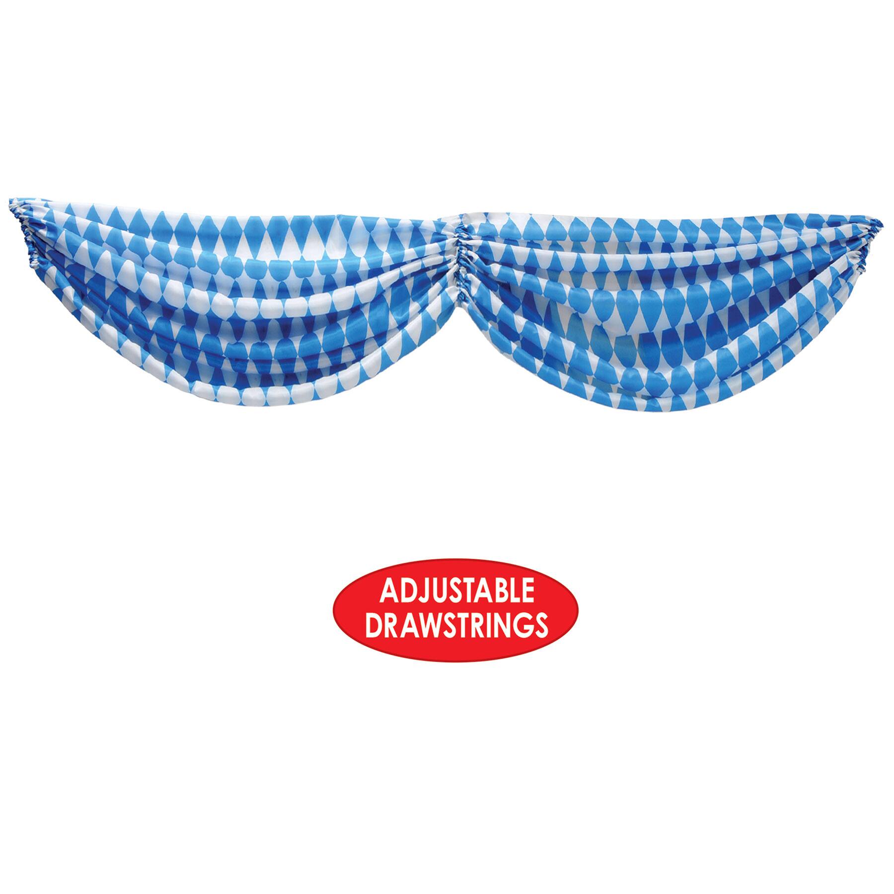 Beistle 5.75ft. Blue & White Harlequin Oktoberfest Fabric Bunting