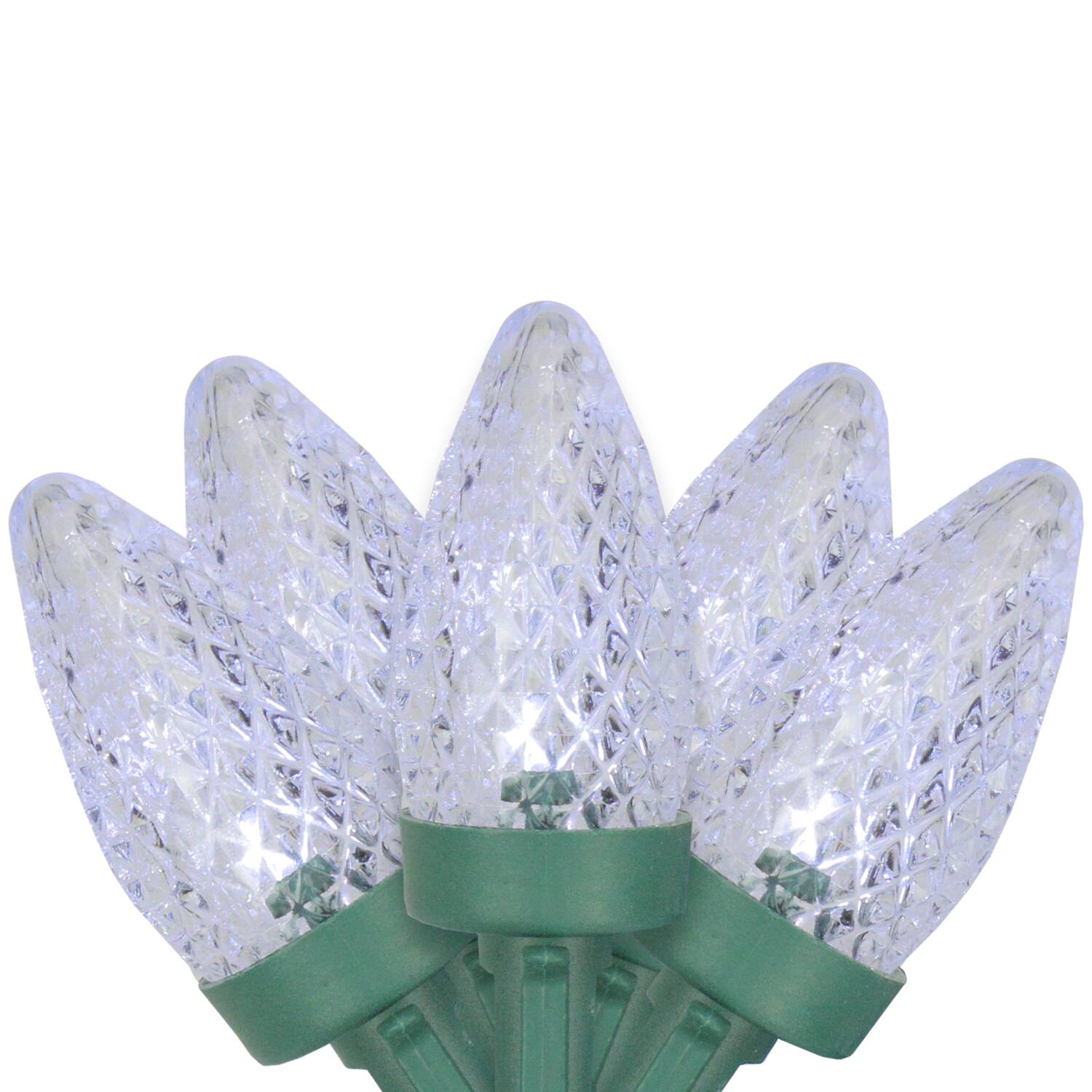 50ct. Pure White Faceted LED String Lights