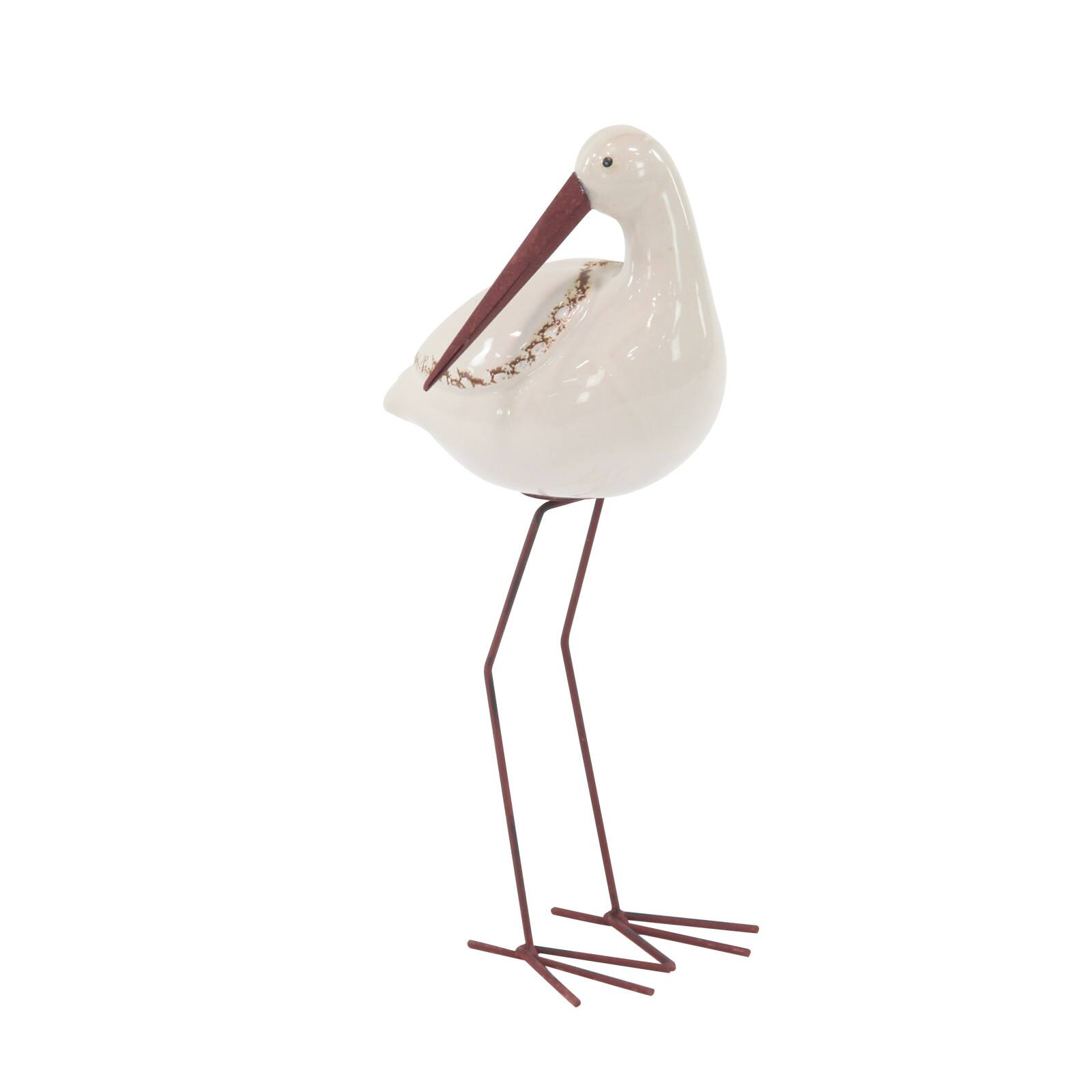White Stoneware Coastal Birds Sculpture Set