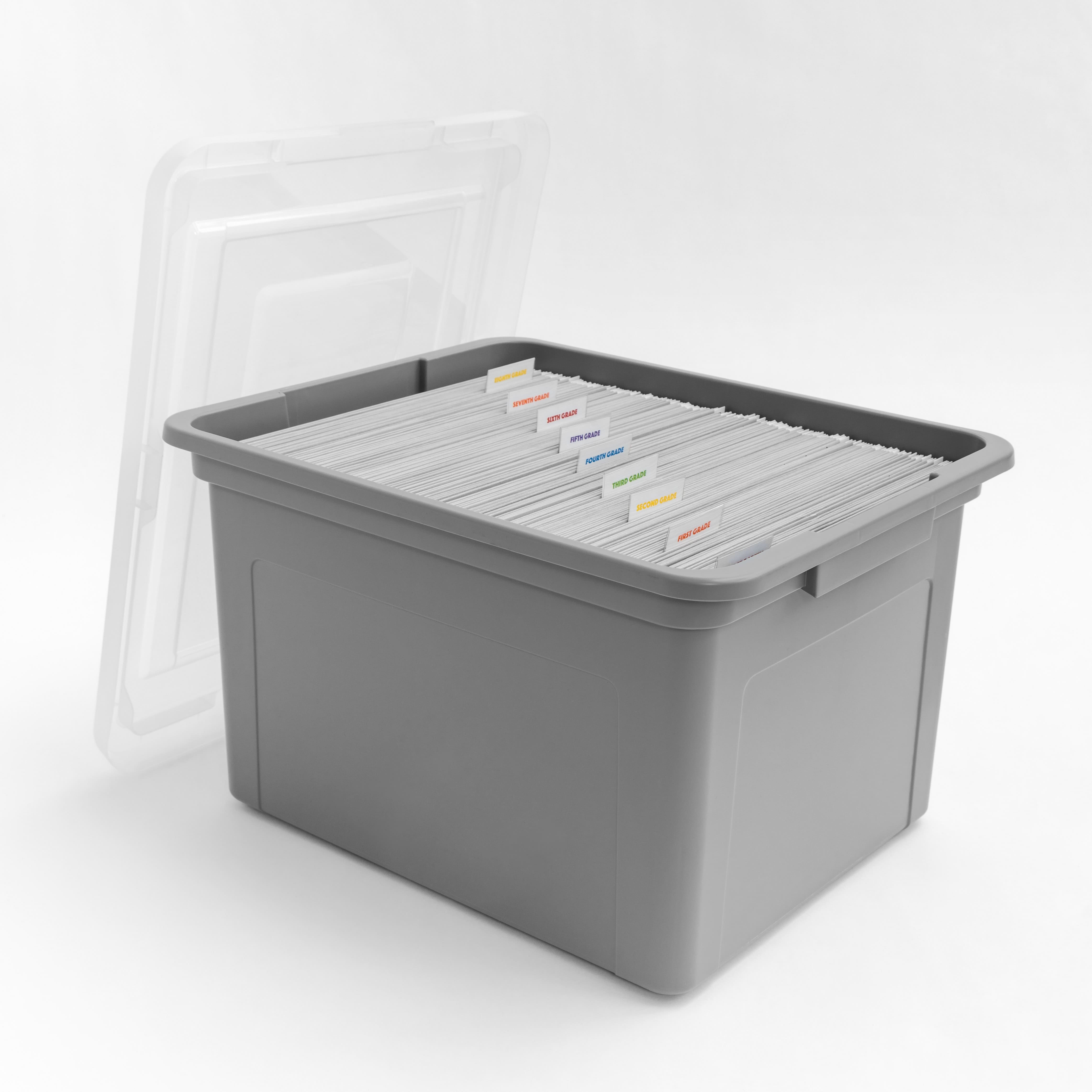 Iris® Gray Dual Purpose Letter & Legal Size File Box, 3 Pack