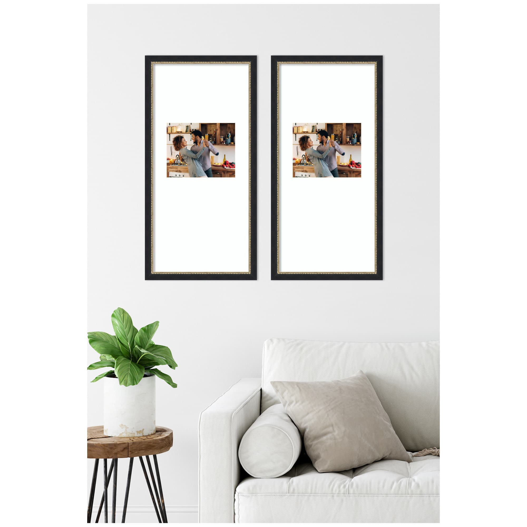 Kate and Laurel Belmont Black Photo Frames with Mat, 2ct.