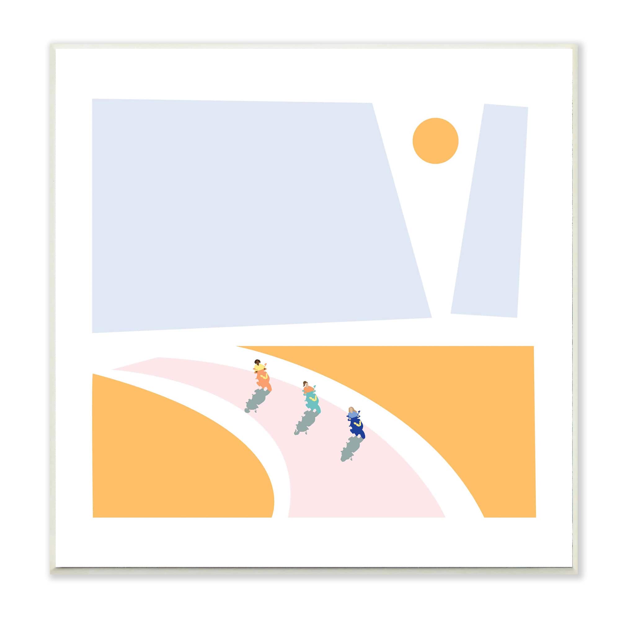 Stupell Industries Abstract Summer Vespa Bike Riders Wall Plaque