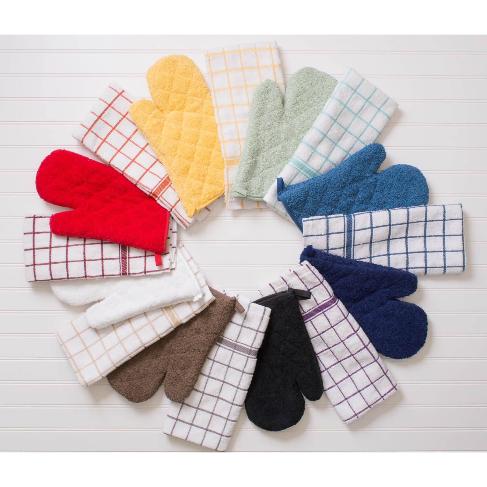DII® Nautical Blue Windowpane Terry Dishtowel, 4ct.