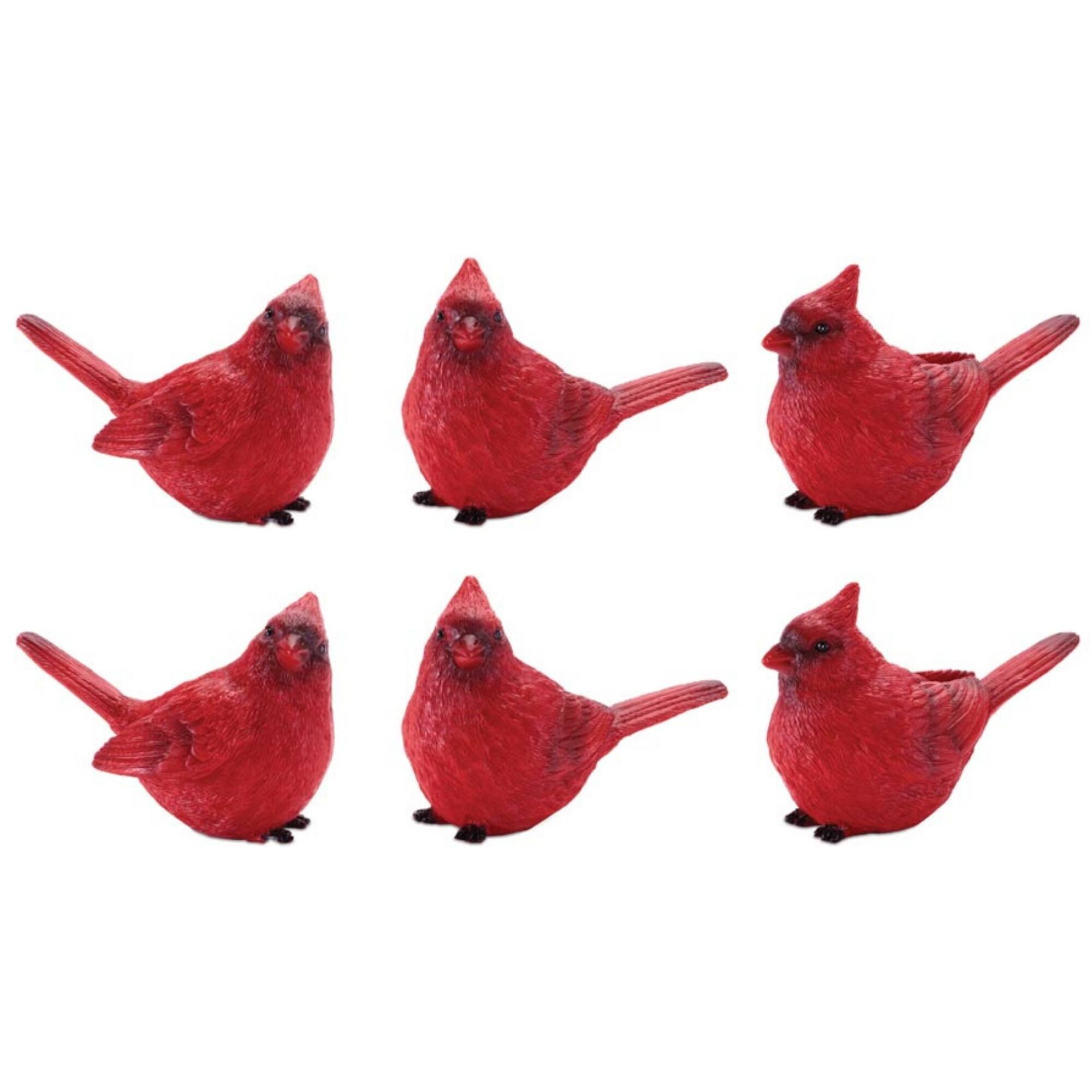 Melrose 3.75" Red Cardinal Bird Figurine Set