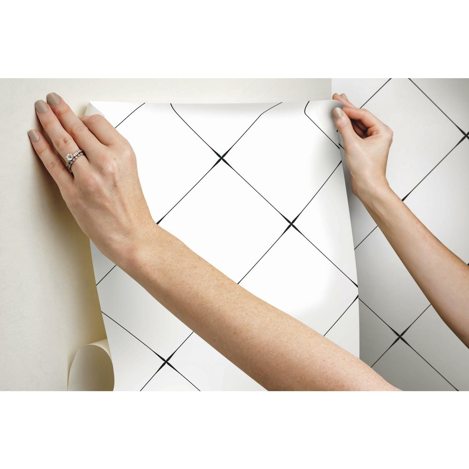 RoomMates Diamond Tile Geo Peel & Stick Wallpaper