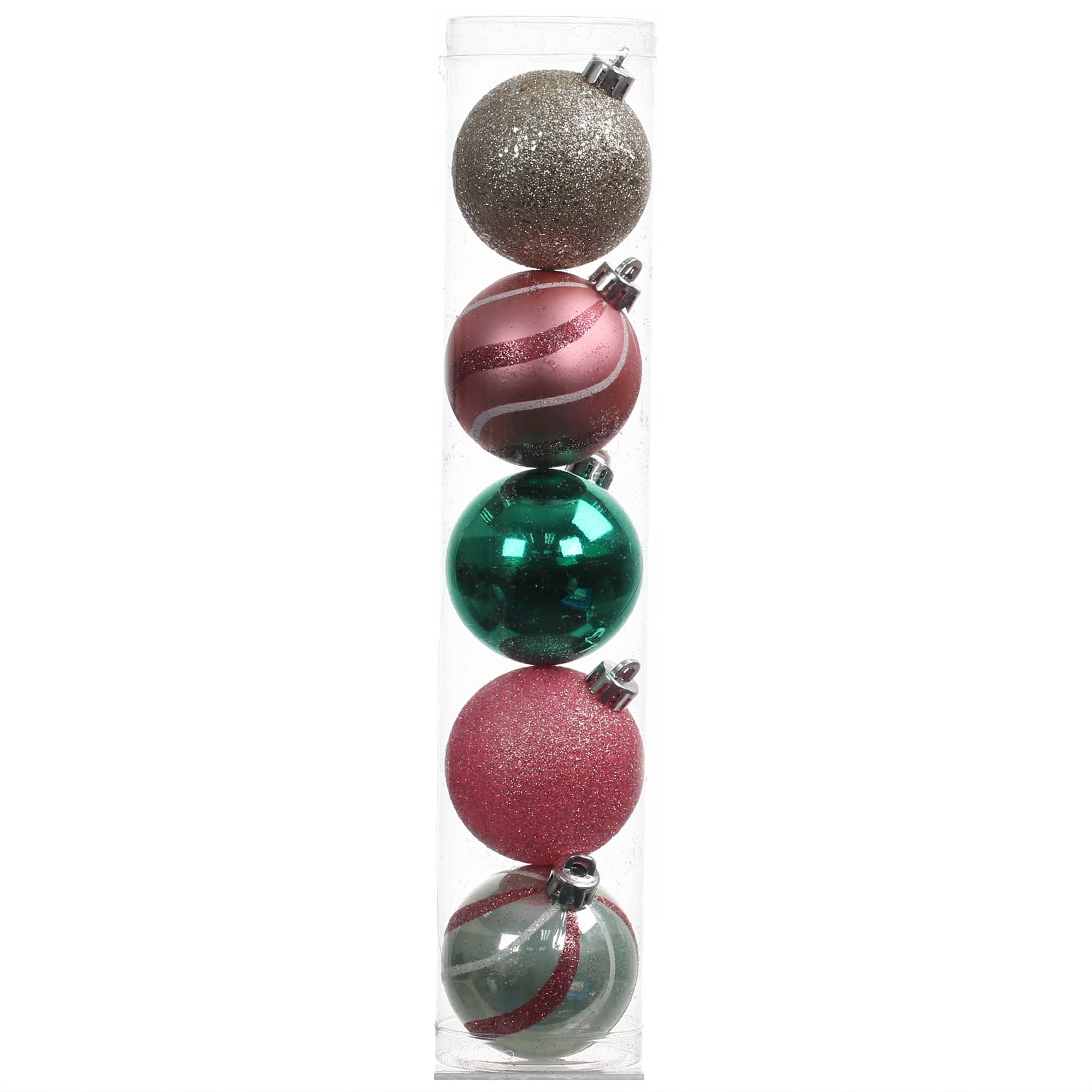 5 Pack 57mm Pink Mix Shatterproof Ball Ornaments by Ashland®
