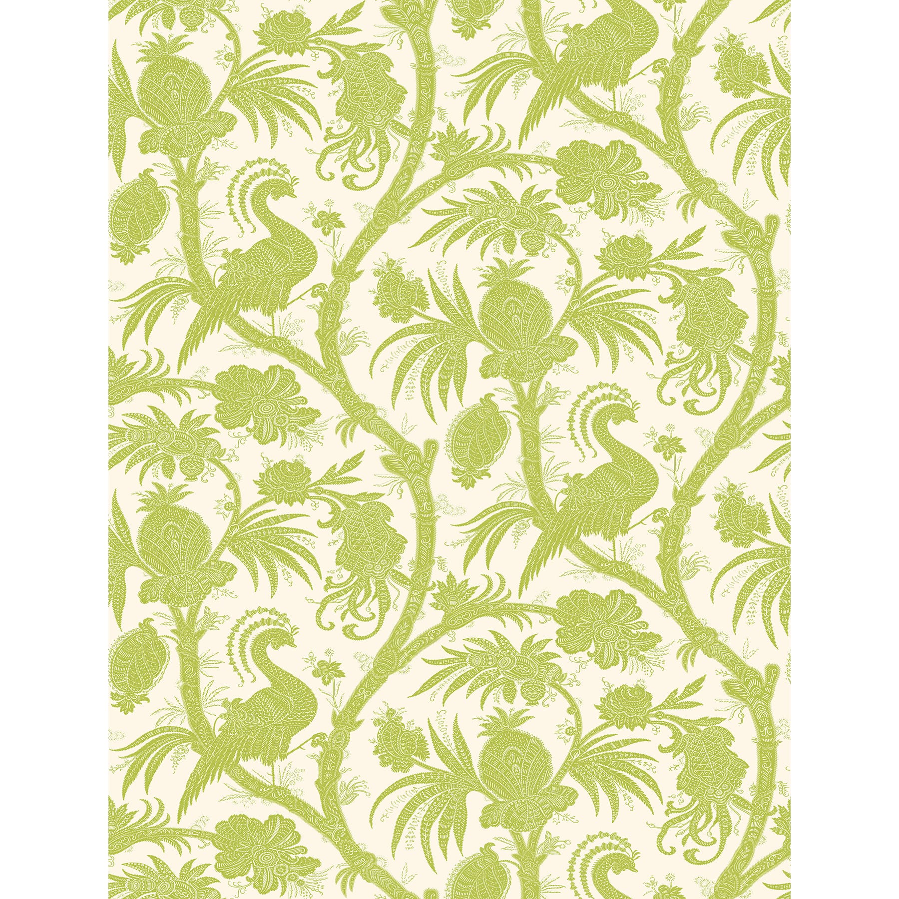 Scalamandre Pear Balinese Peacock Peel & Stick Wallpaper