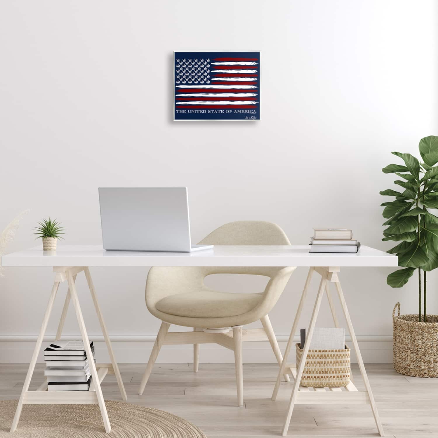 Stupell Industries Herb America Flag Wall Plaque Art