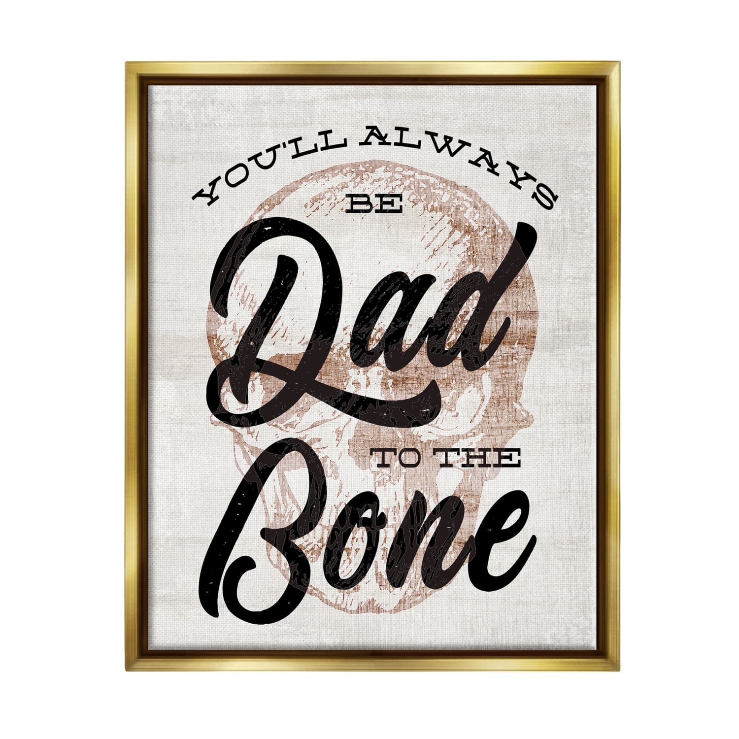 Stupell Industries Dad To The Bone Punny Skull Phrase Floater Framed Art