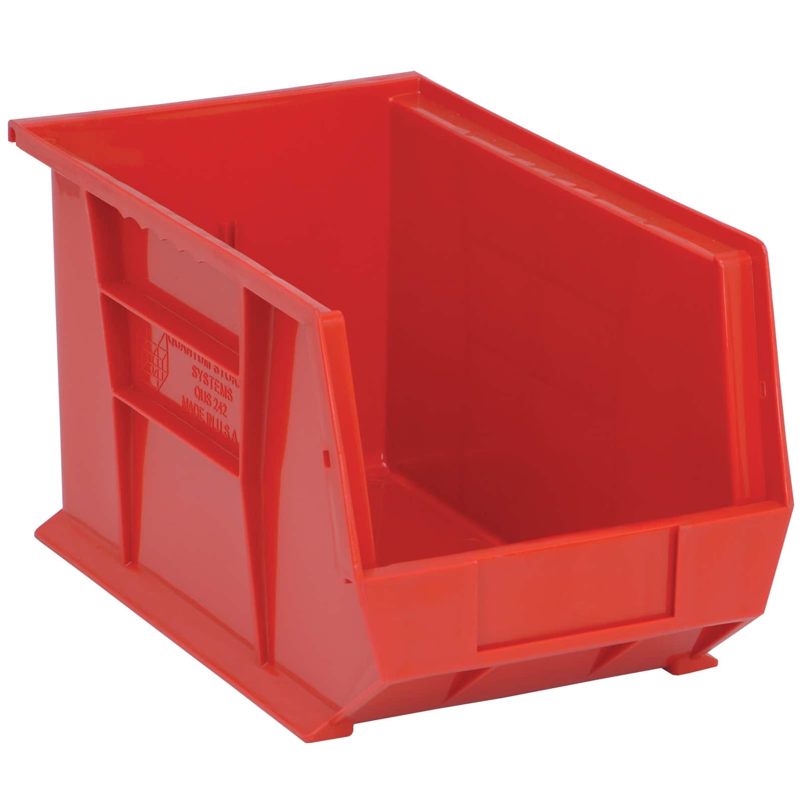 Quantum Food Service QUS242 RD Stack & Hang Shelf Bin - 13 5/8 x 8 1/4, Red, Case of 12