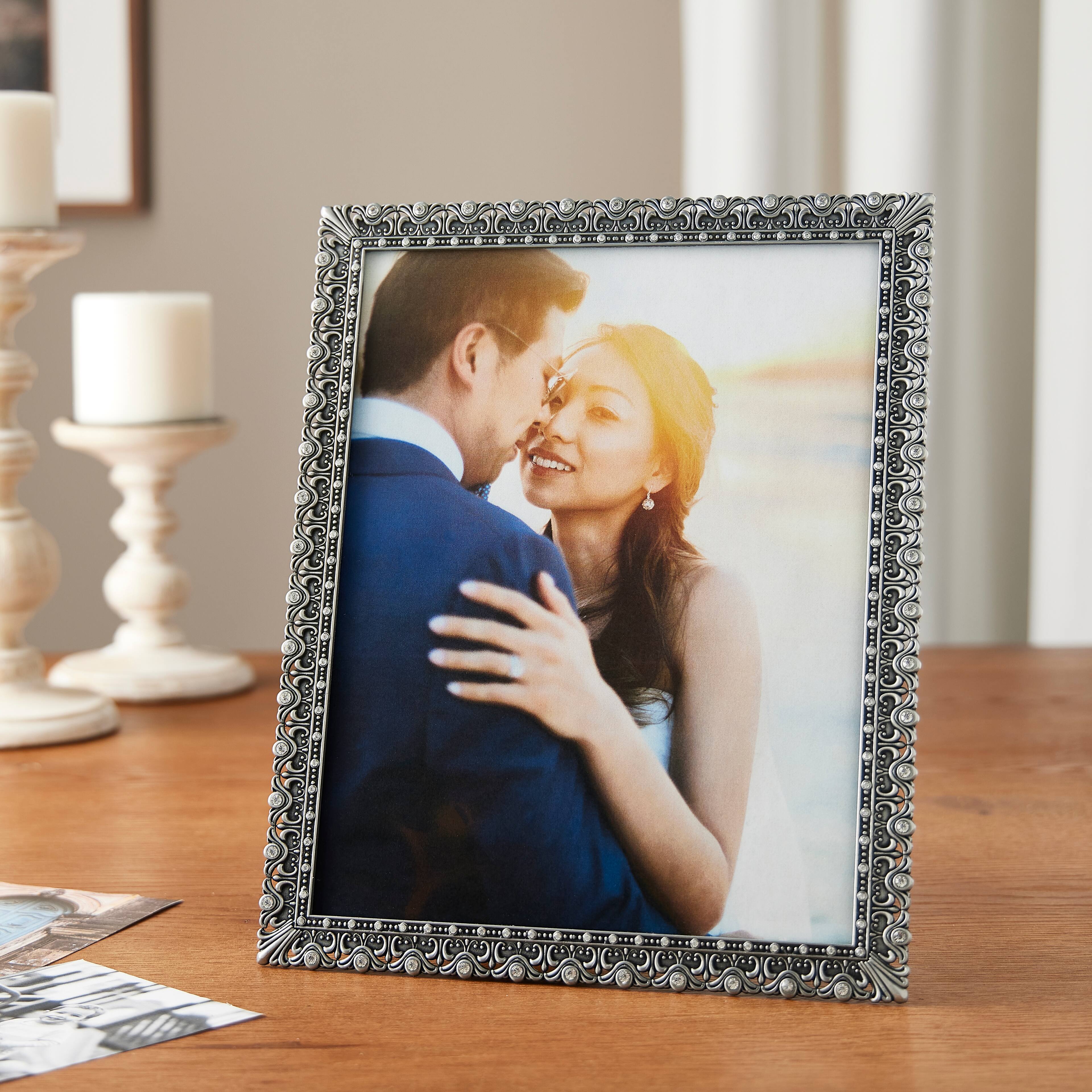 Expressions™ 8" x 10" Pewter Ornate Jewelled Frame by Studio Décor®