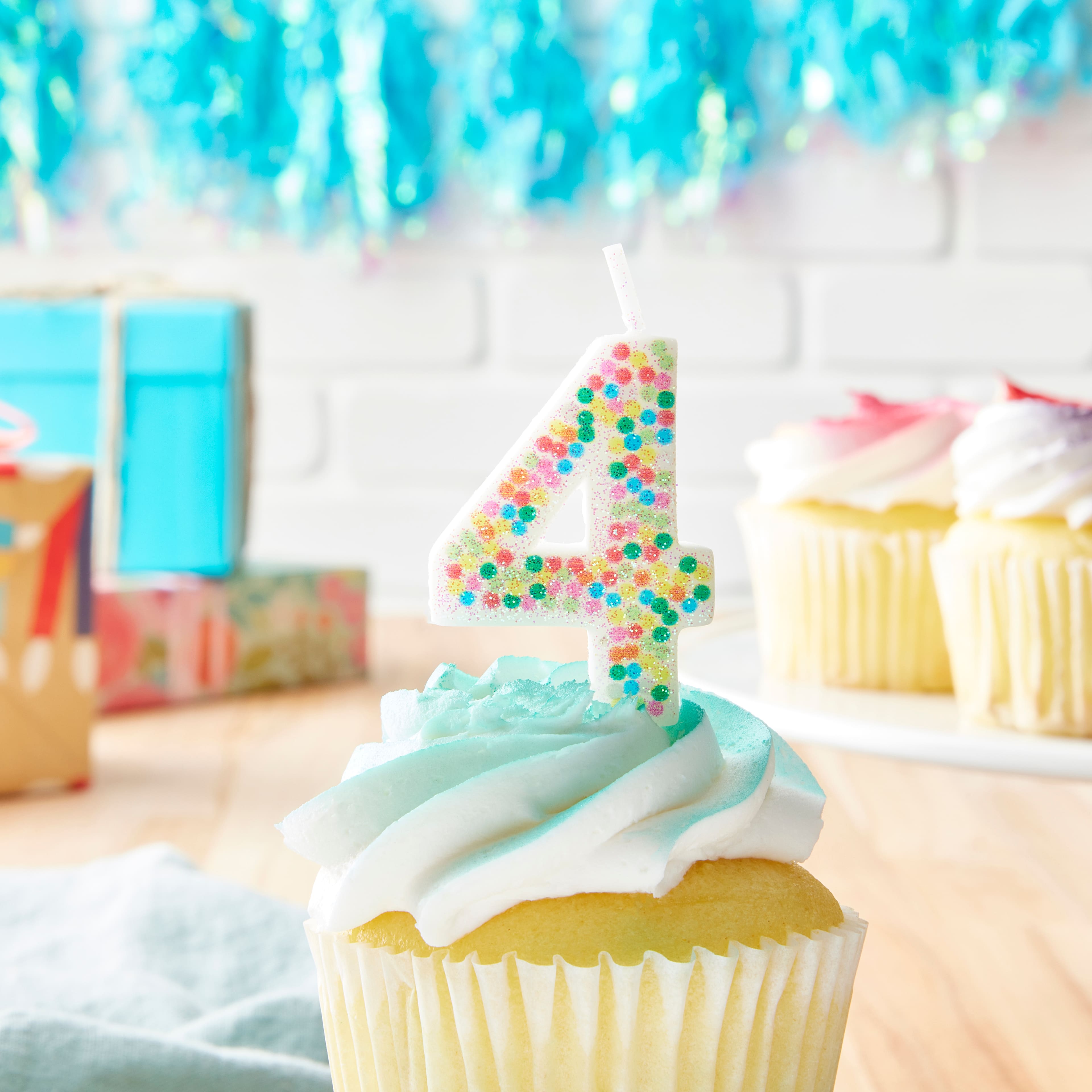 12 Pack: Confetti Number Birthday Candle by Celebrate It™