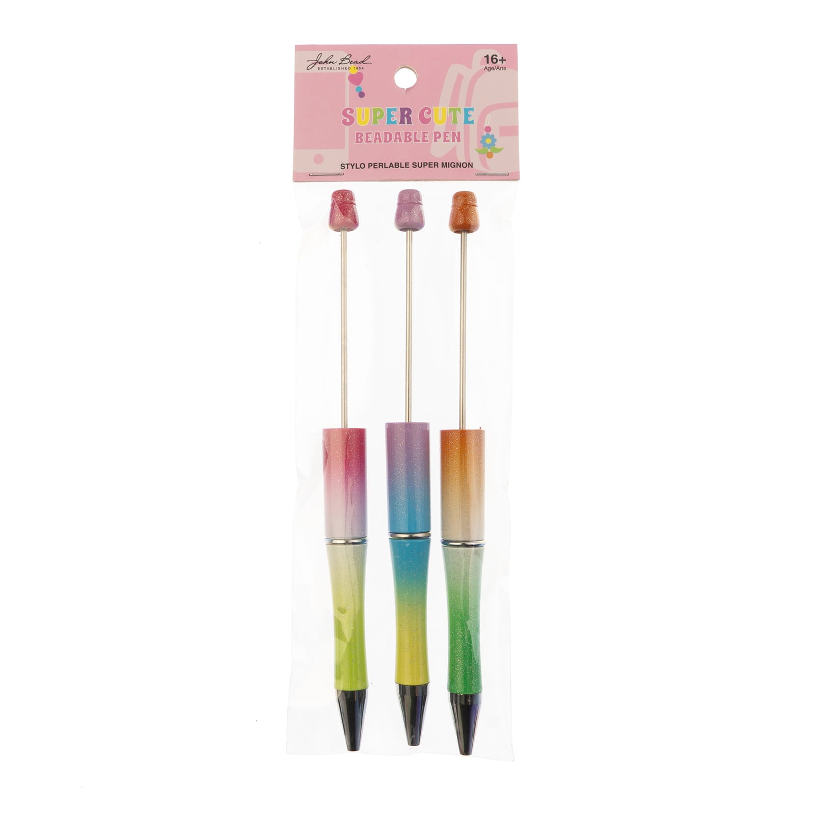 John Bead Super Cute Ombre 3-Piece Beadable Pen Kit