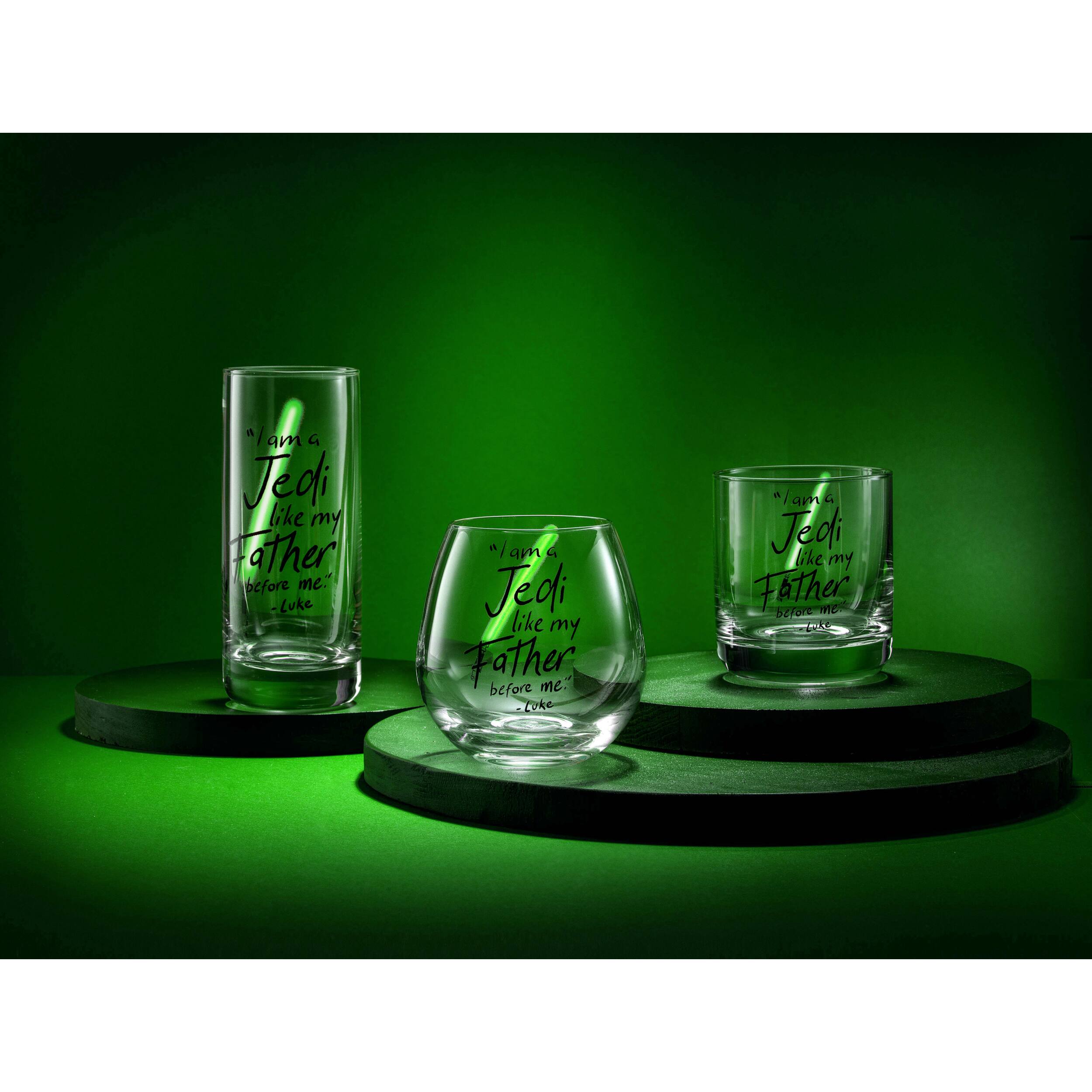 JoyJolt® Star Wars™ 15oz. New Hope Luke Skywalker Green Lightsaber Stemless Drinking Glass, 2ct.